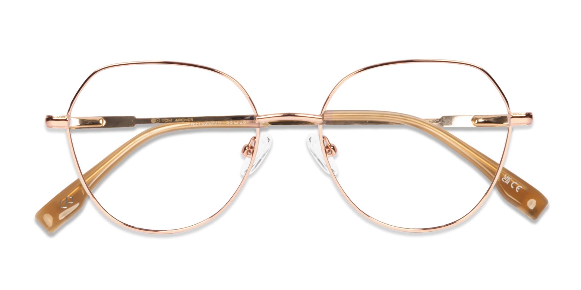 Champagne Gold Geometric Round Fullrim Glasses