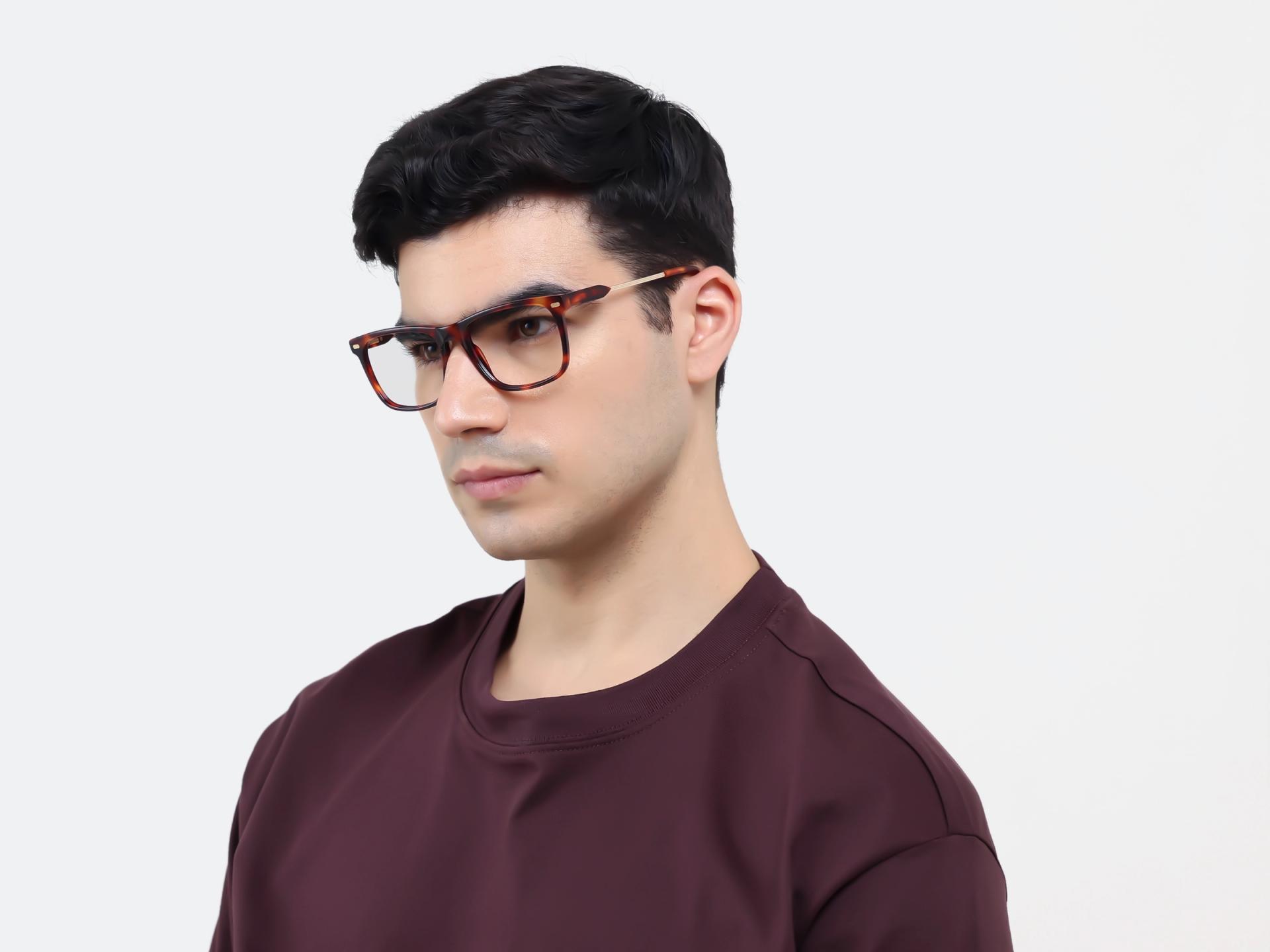 Tortoise Rectangular Flat-top Glasses