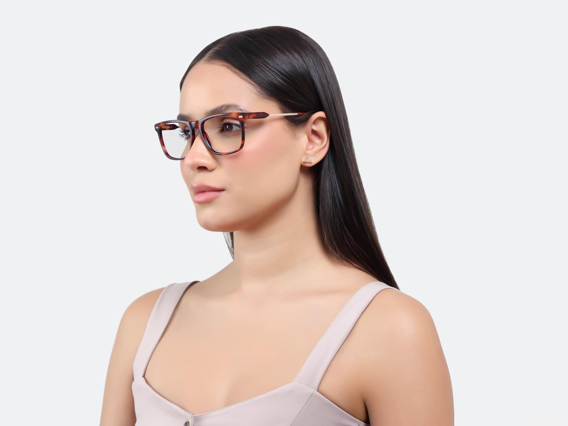 Tortoise Rectangular Flat-top Glasses
