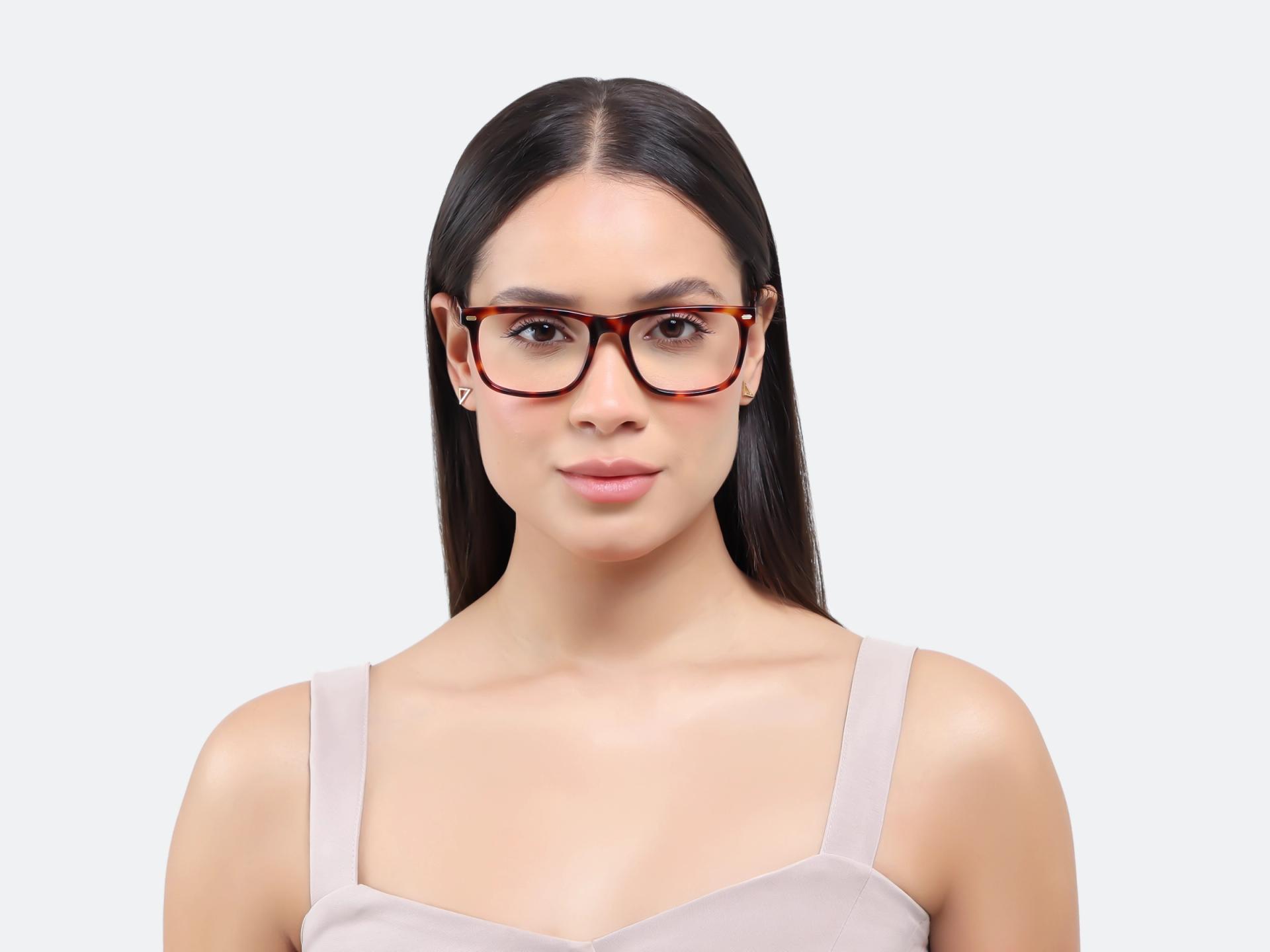 Tortoise Rectangular Flat-top Glasses