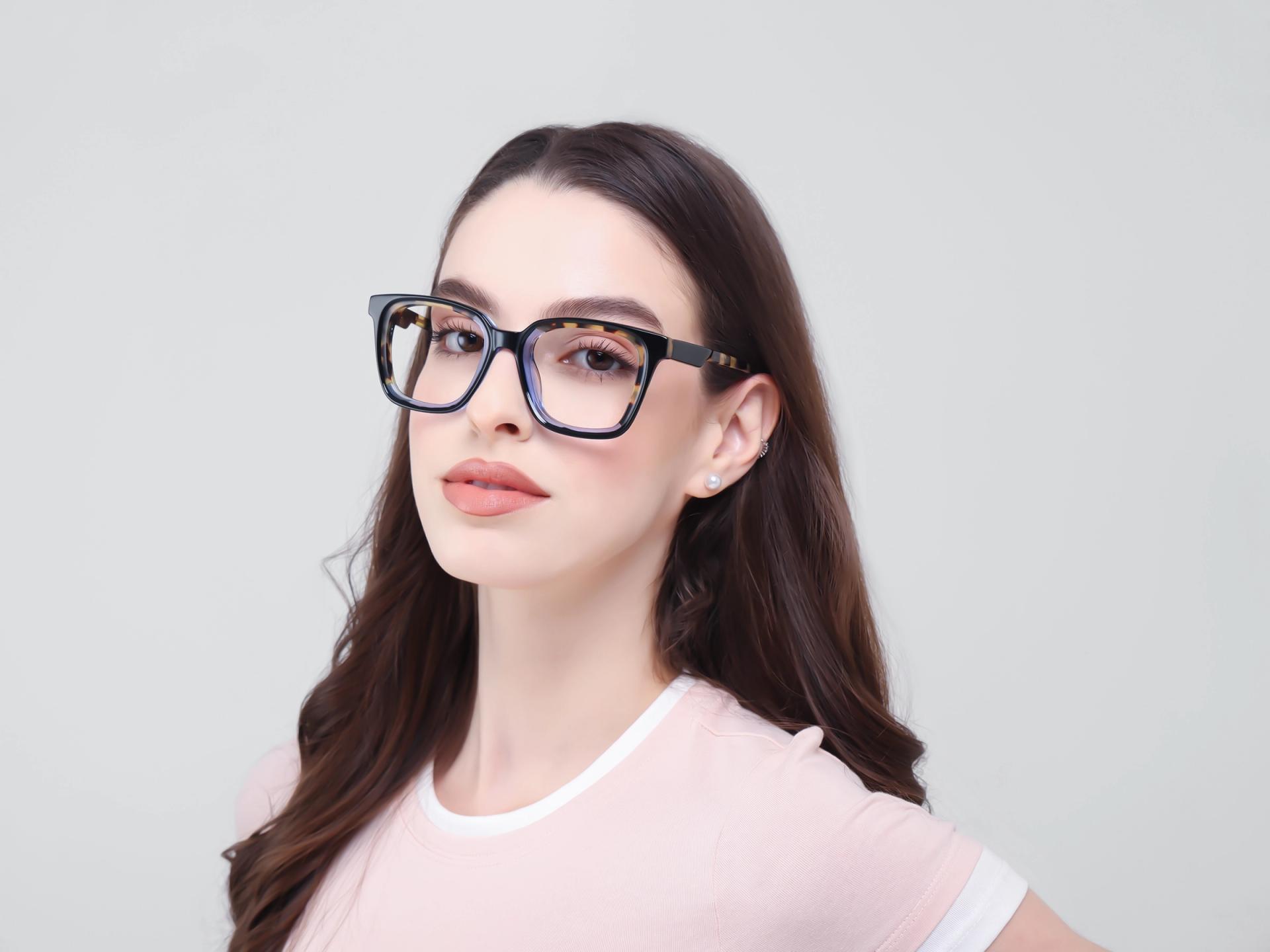 Black & Tortoise Square Fullrim Acetate Glasses