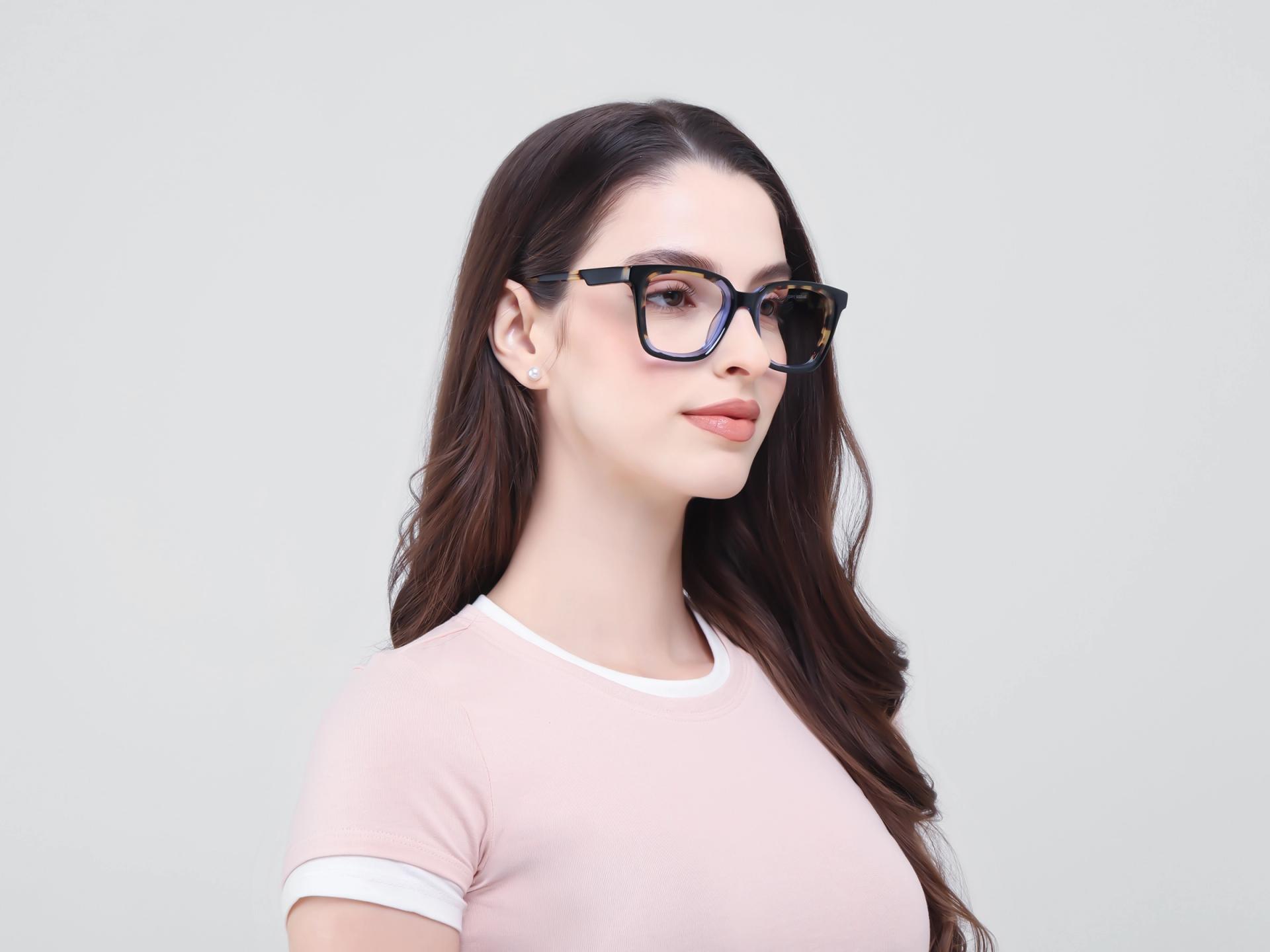 Black & Tortoise Square Fullrim Acetate Glasses