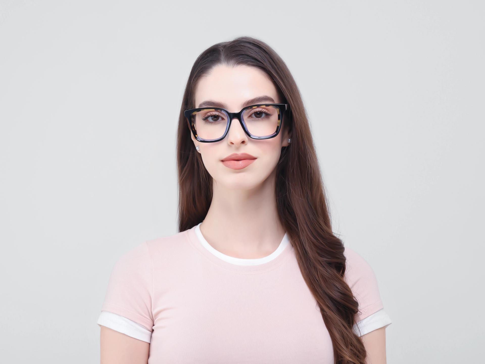 Black & Tortoise Square Fullrim Acetate Glasses