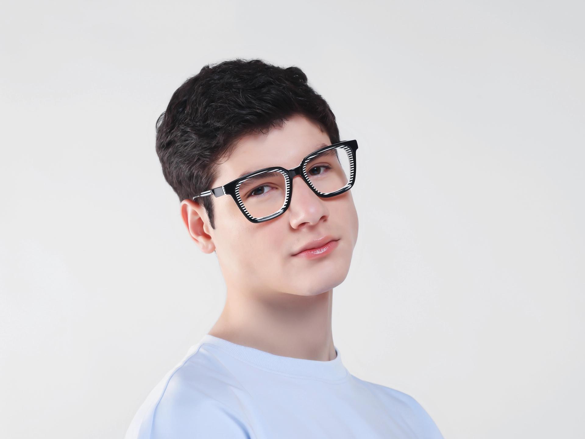Zebra Black Square Fullrim Acetate Glasses
