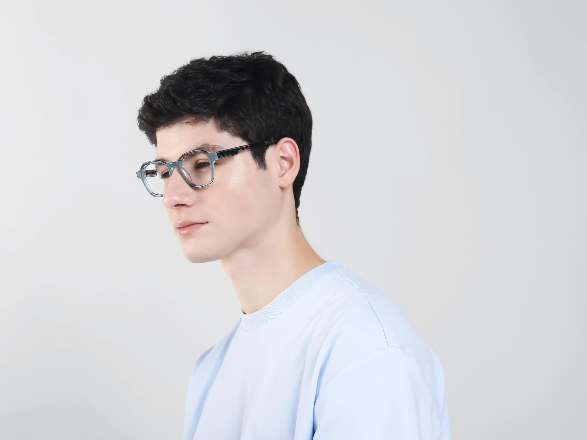 Crystal Maze & Grey Geometric Fullrim Glasses