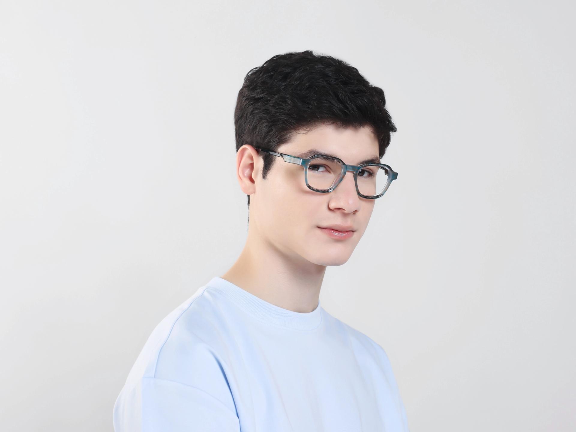 Crystal Maze & Grey Geometric Fullrim Glasses