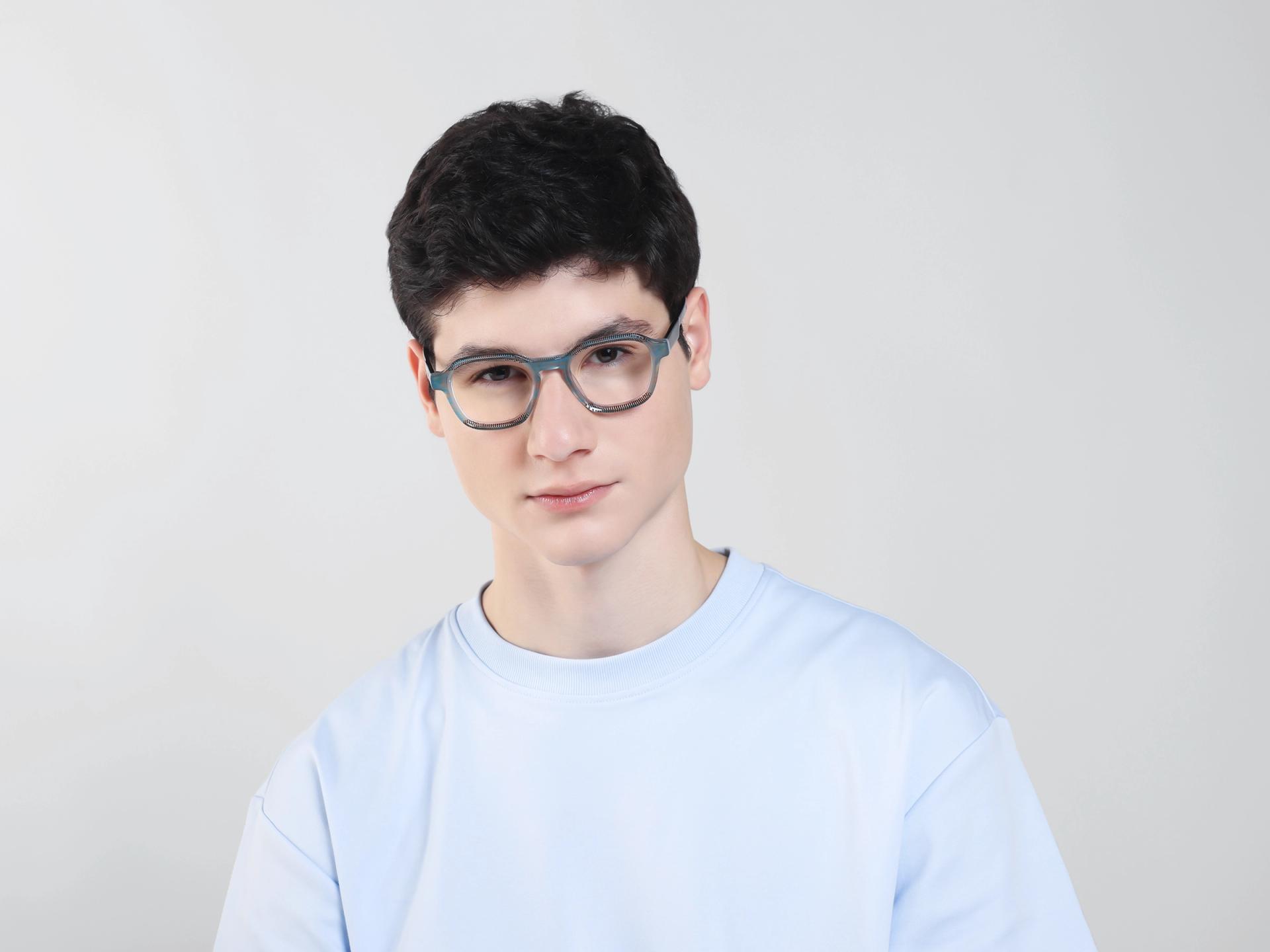 Crystal Maze & Grey Geometric Fullrim Glasses