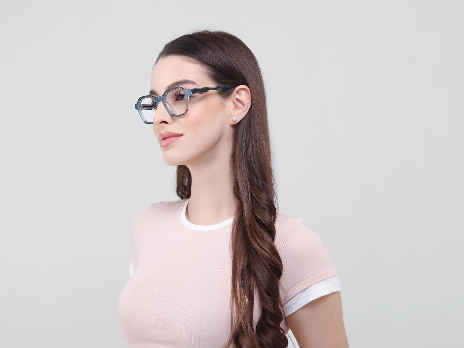 Crystal Maze & Grey Geometric Fullrim Glasses