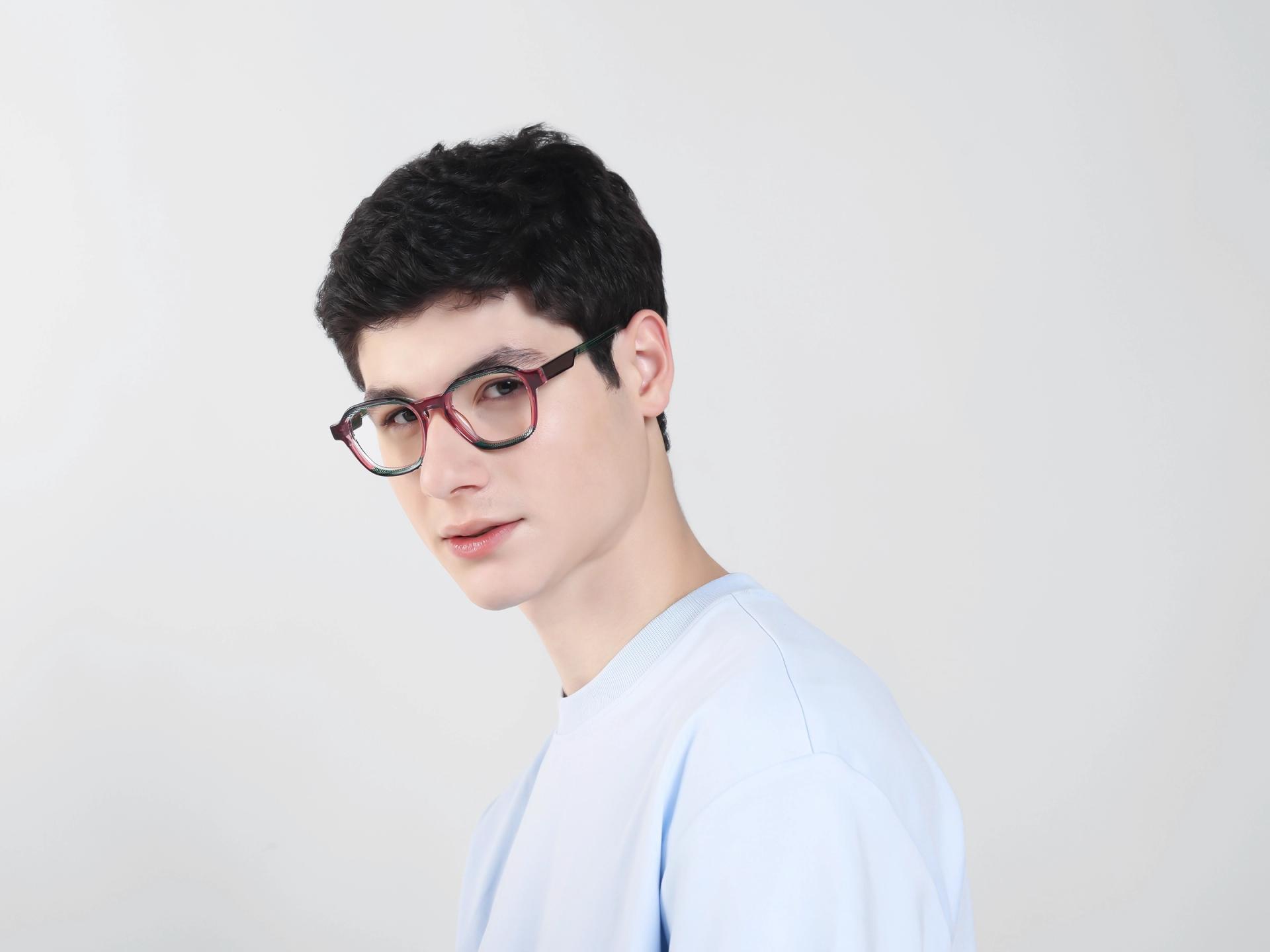 Green Maze & Pink Geometric Fullrim Glasses