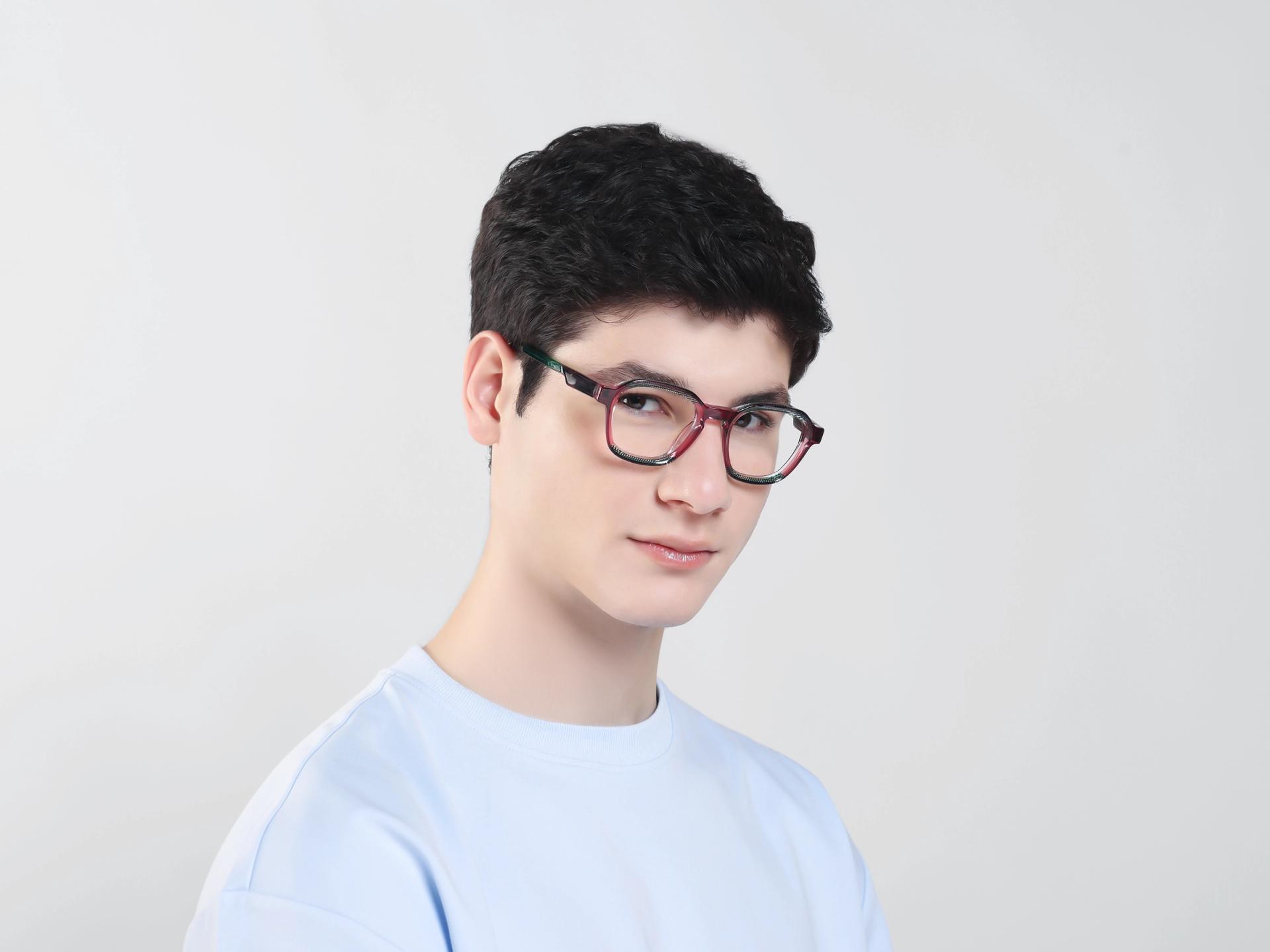 Green Maze & Pink Geometric Fullrim Glasses