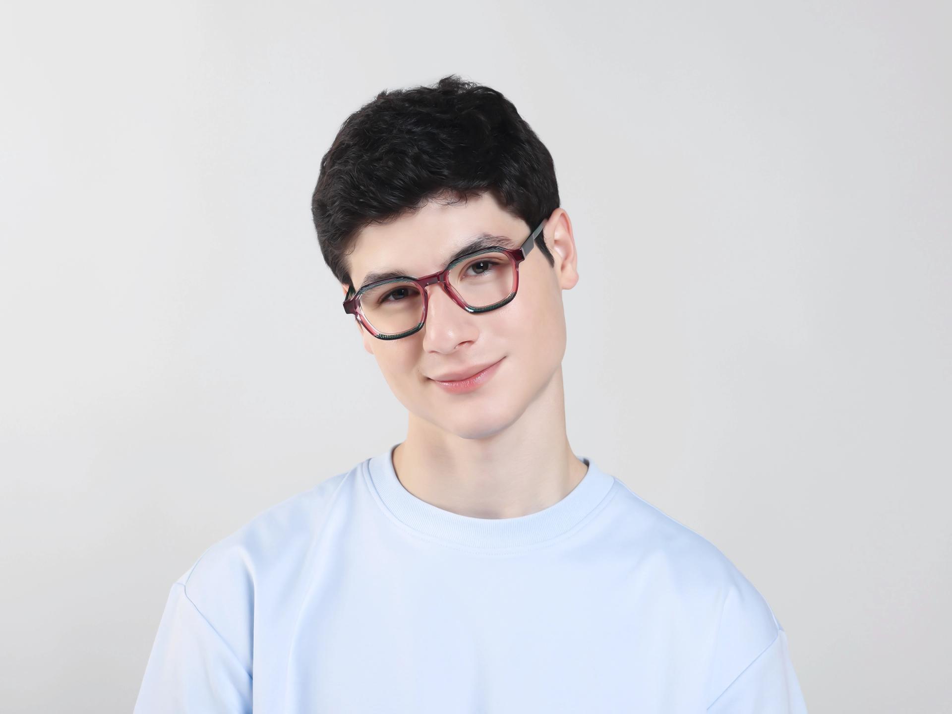 Green Maze & Pink Geometric Fullrim Glasses