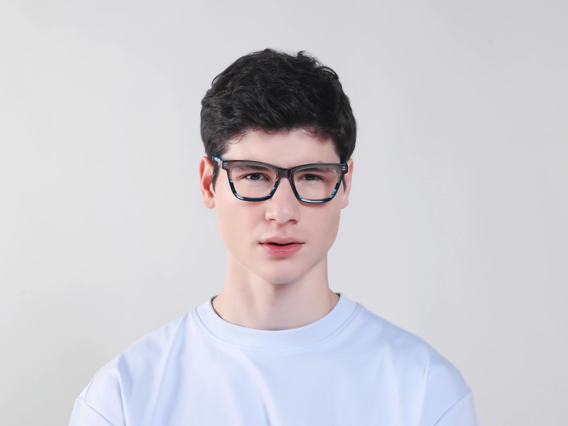 Grey & Marble Square Fullrim Acetate Glasses