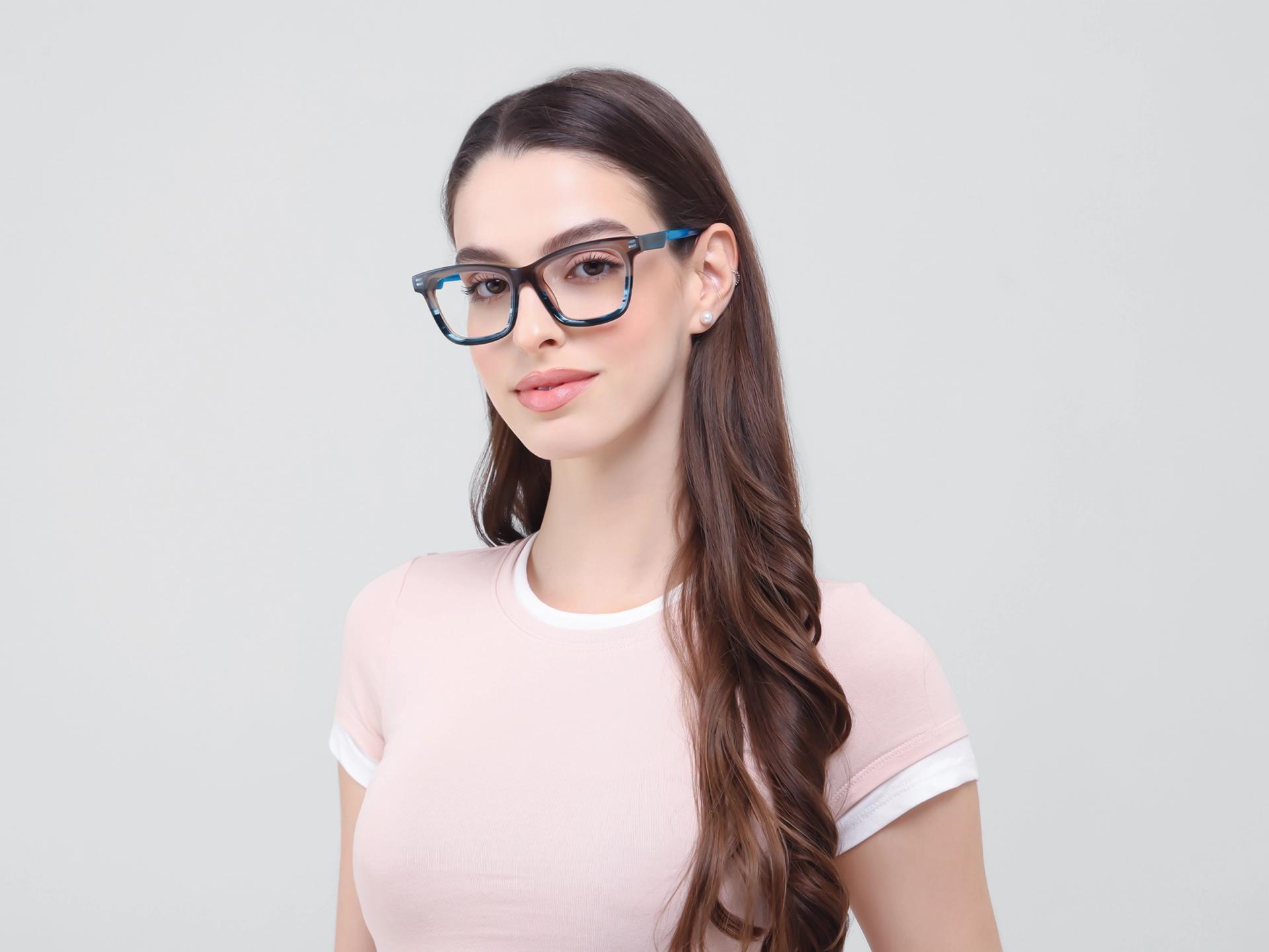 Grey & Marble Square Fullrim Acetate Glasses
