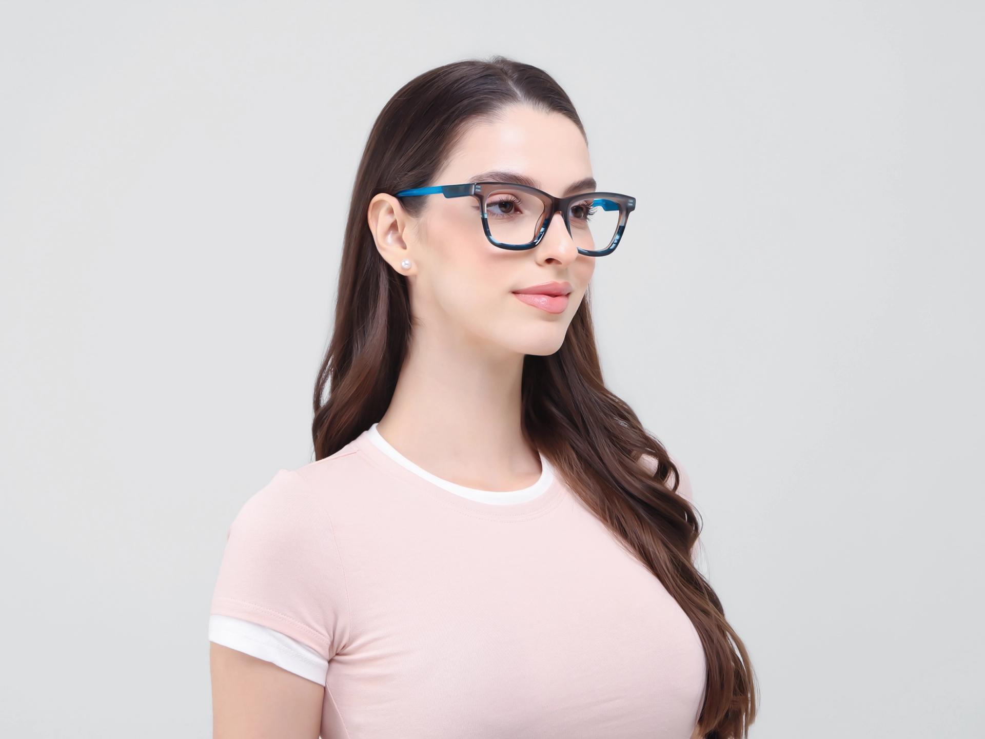 Grey & Marble Square Fullrim Acetate Glasses