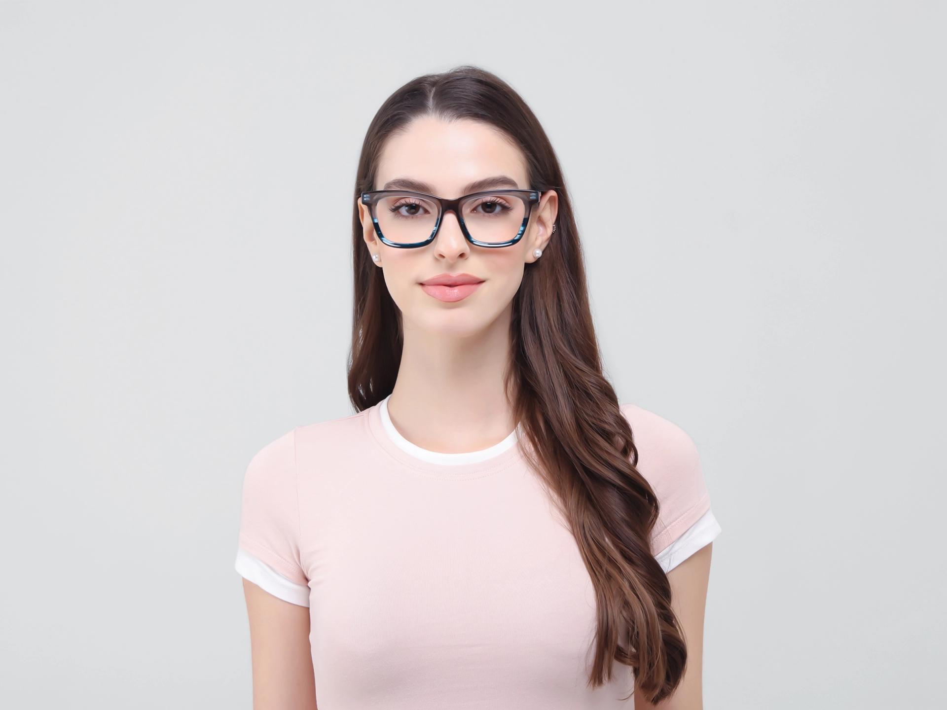 Grey & Marble Square Fullrim Acetate Glasses