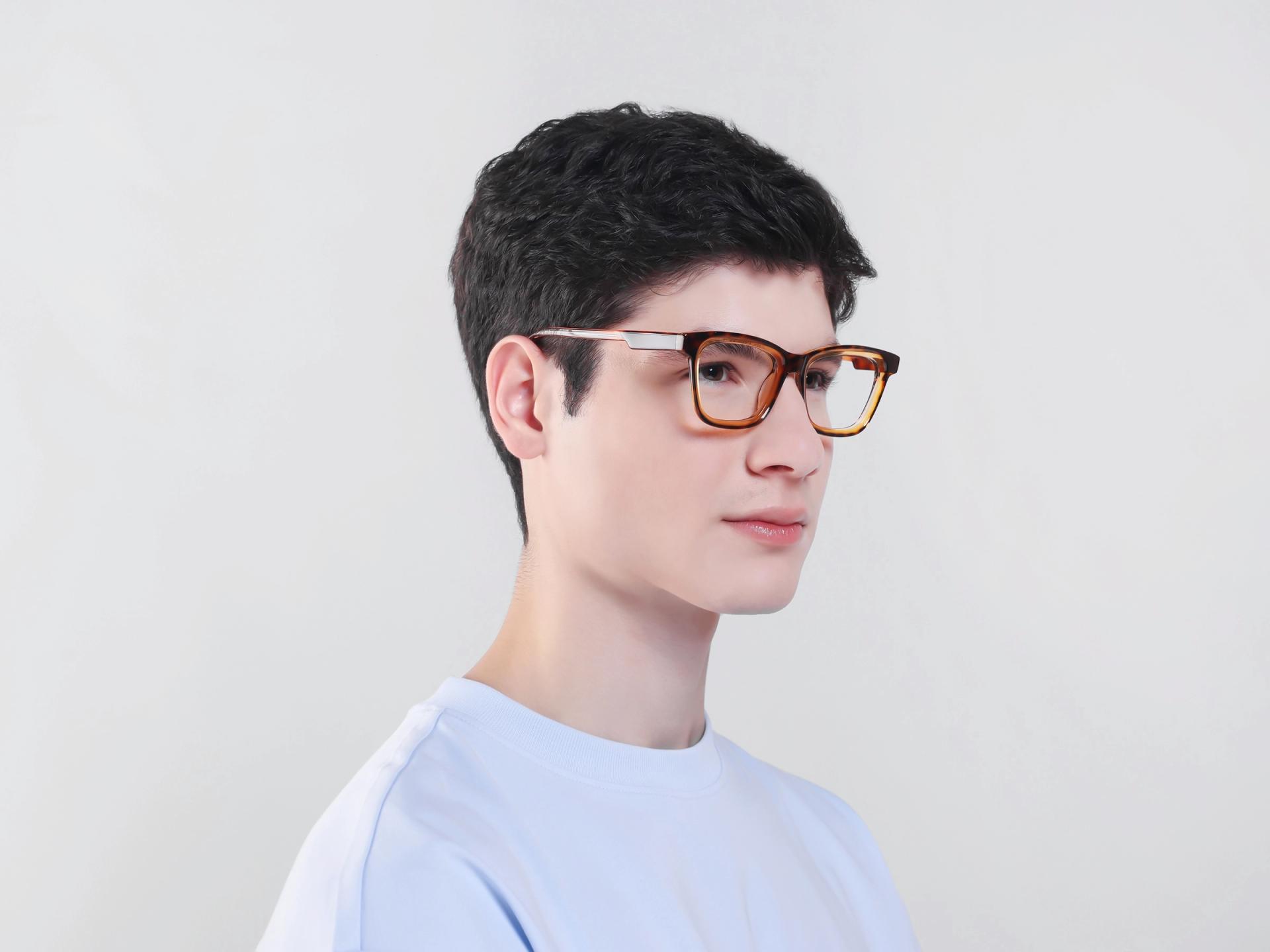 Crystal Tortoise Square Fullrim Acetate Glasses