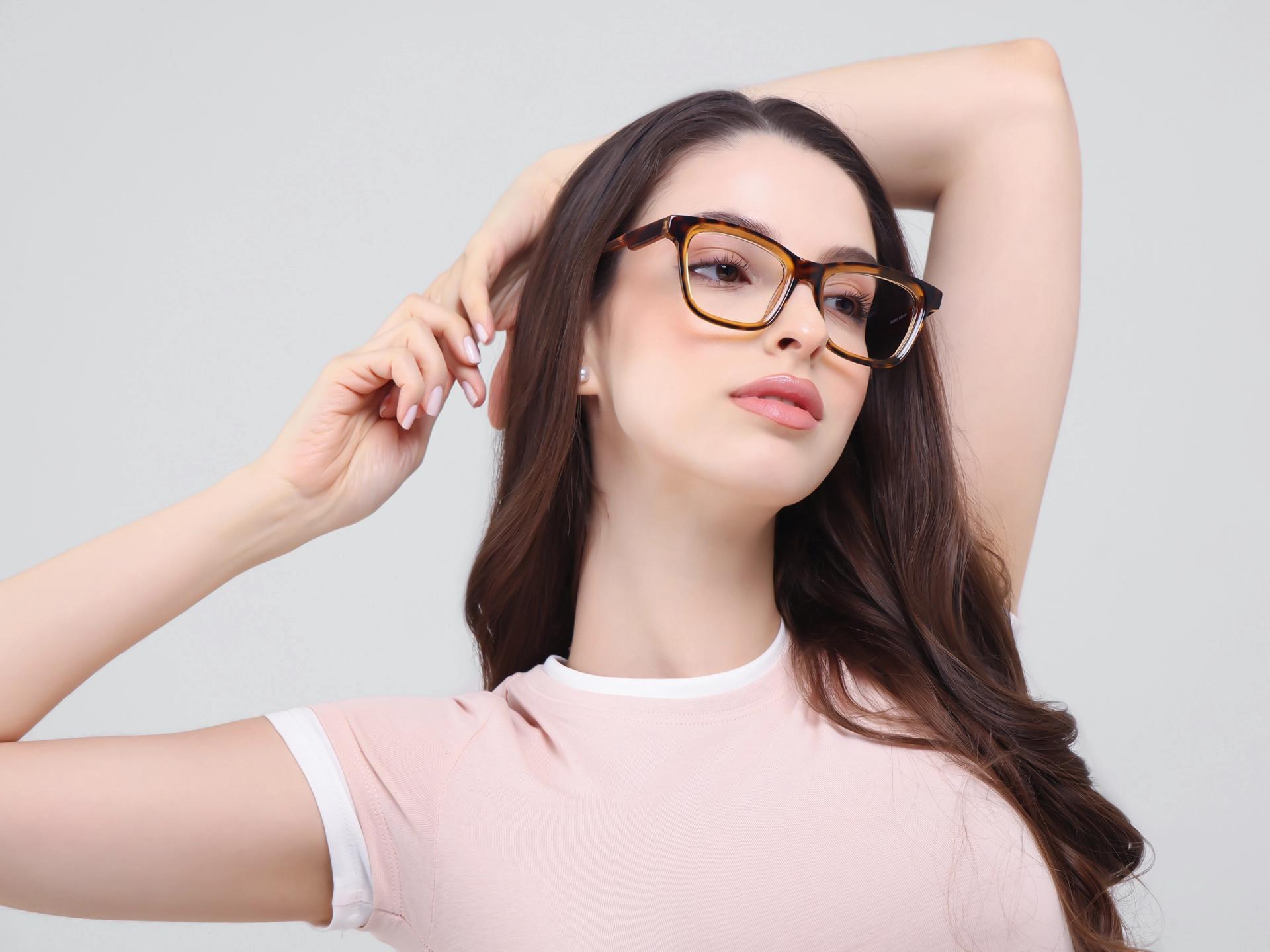 Crystal Tortoise Square Fullrim Acetate Glasses