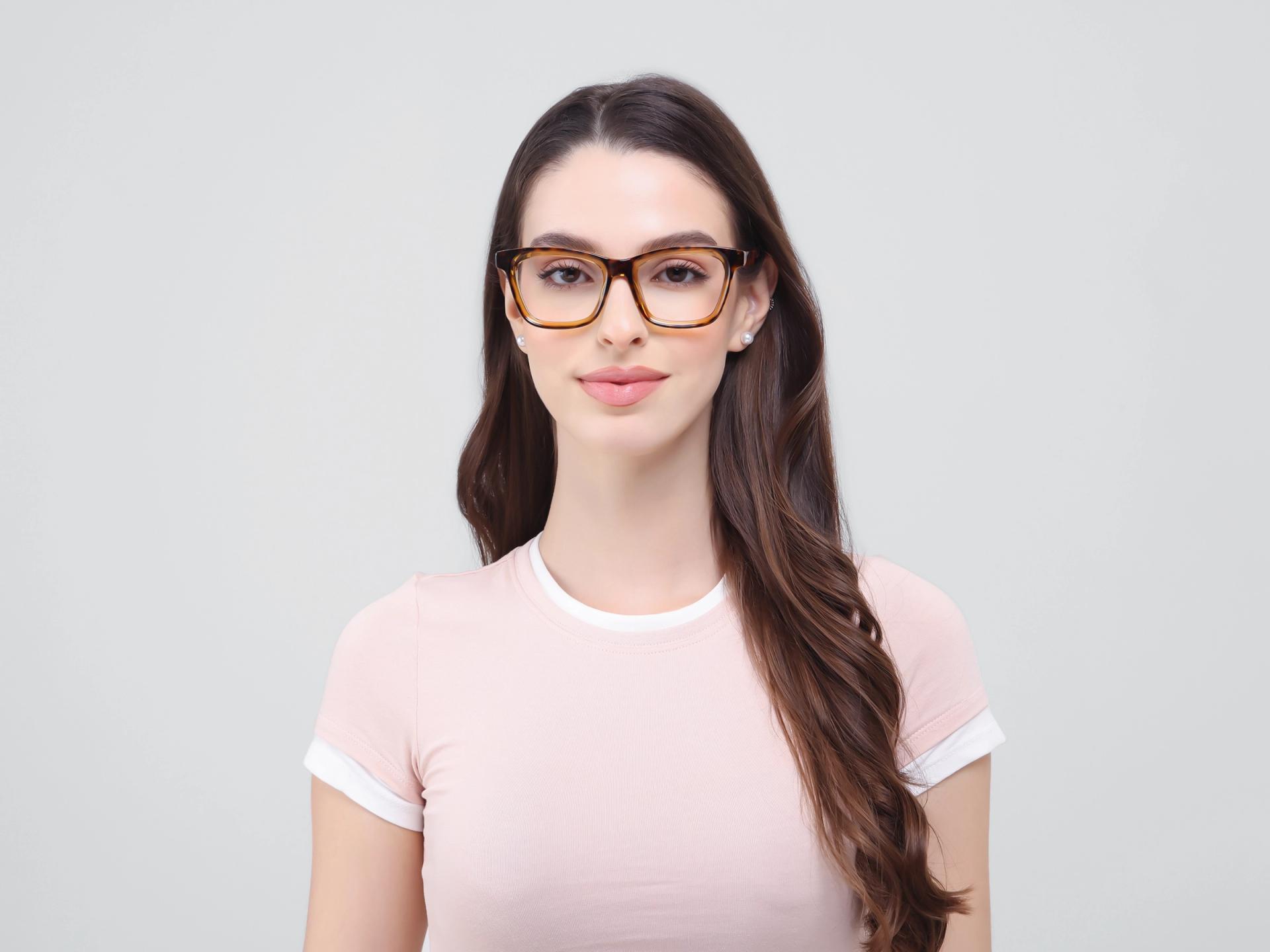 Crystal Tortoise Square Fullrim Acetate Glasses