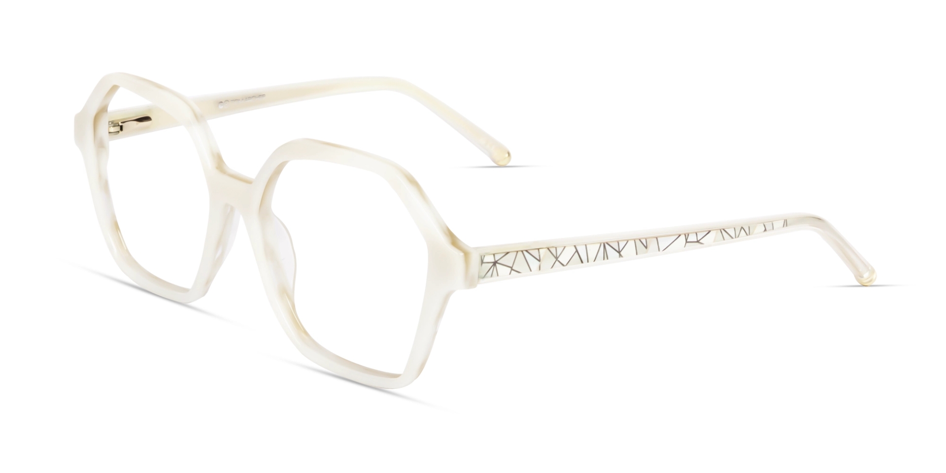 Smoke White Geometric Fullrim Glasses Smoke White Geometric Fullrim Glasses