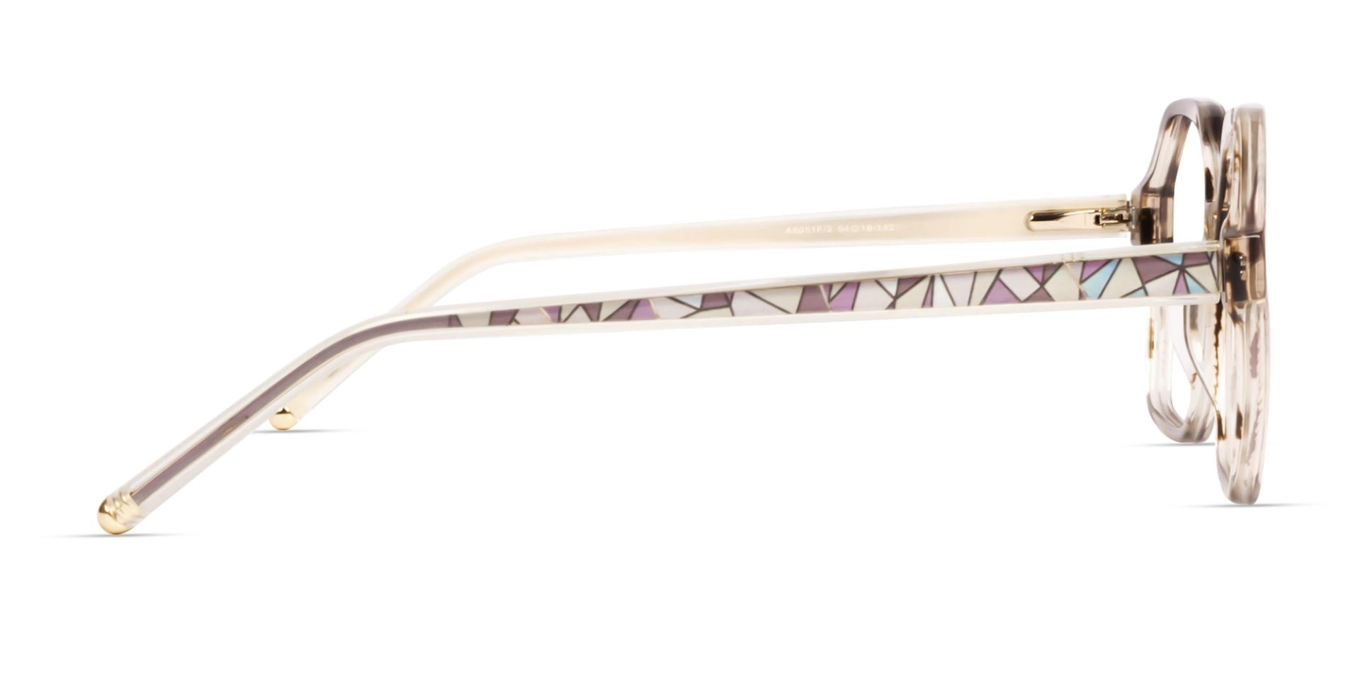 Crystal Brown Geometric Acetate Glasses
