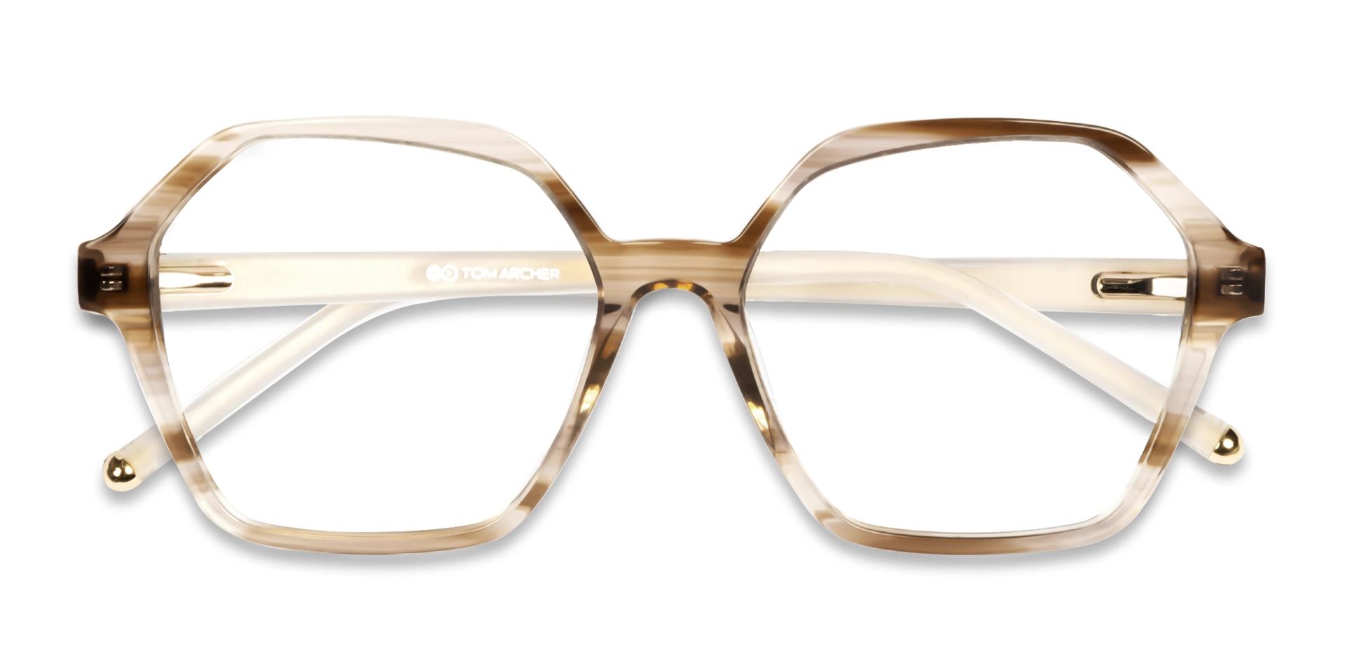 Crystal Brown Geometric Acetate Glasses