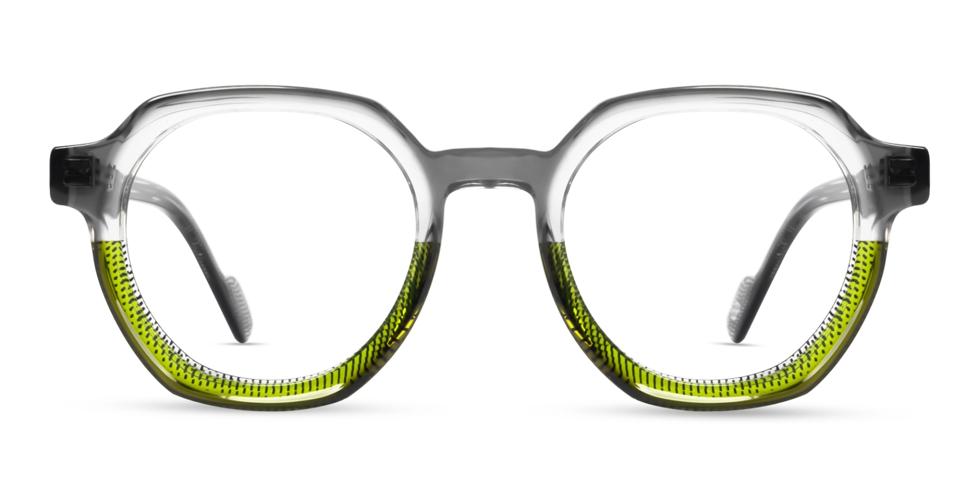 Grey & Green Maze Geometric Fullrim Glasses Grey & Green Maze Geometric Fullrim Glasses
