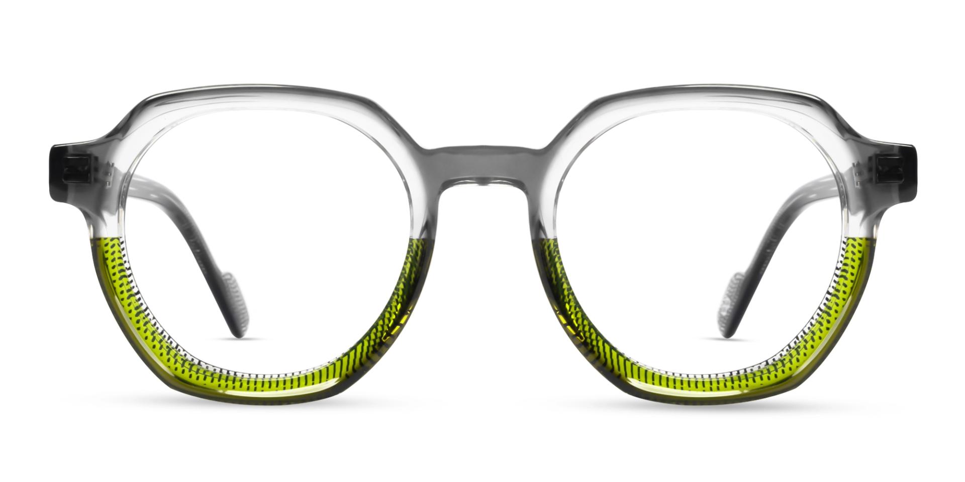 Grey & Green Maze Geometric Fullrim Glasses Grey & Green Maze Geometric Fullrim Glasses