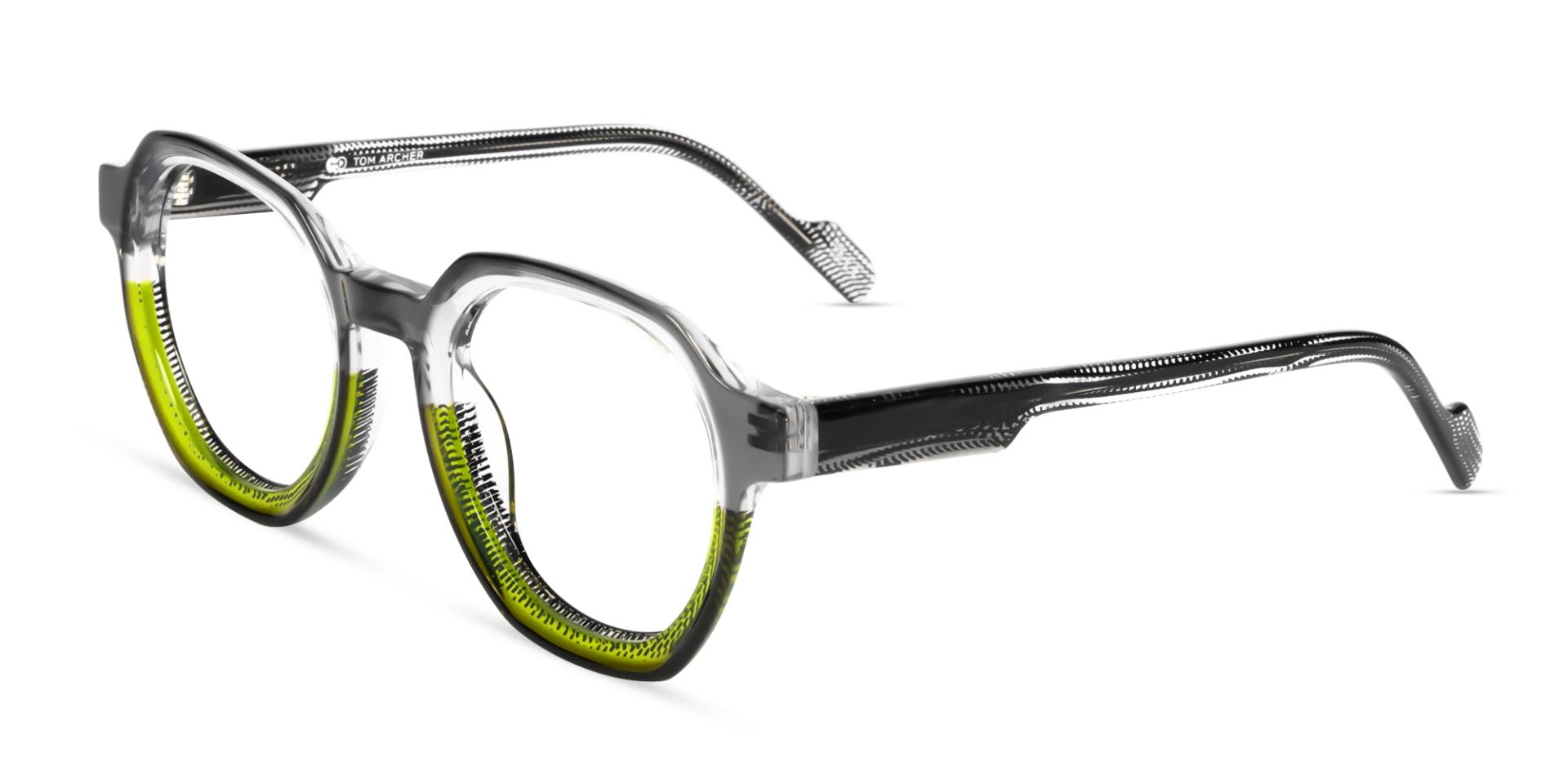 Grey & Green Maze Geometric Fullrim Glasses Grey & Green Maze Geometric Fullrim Glasses