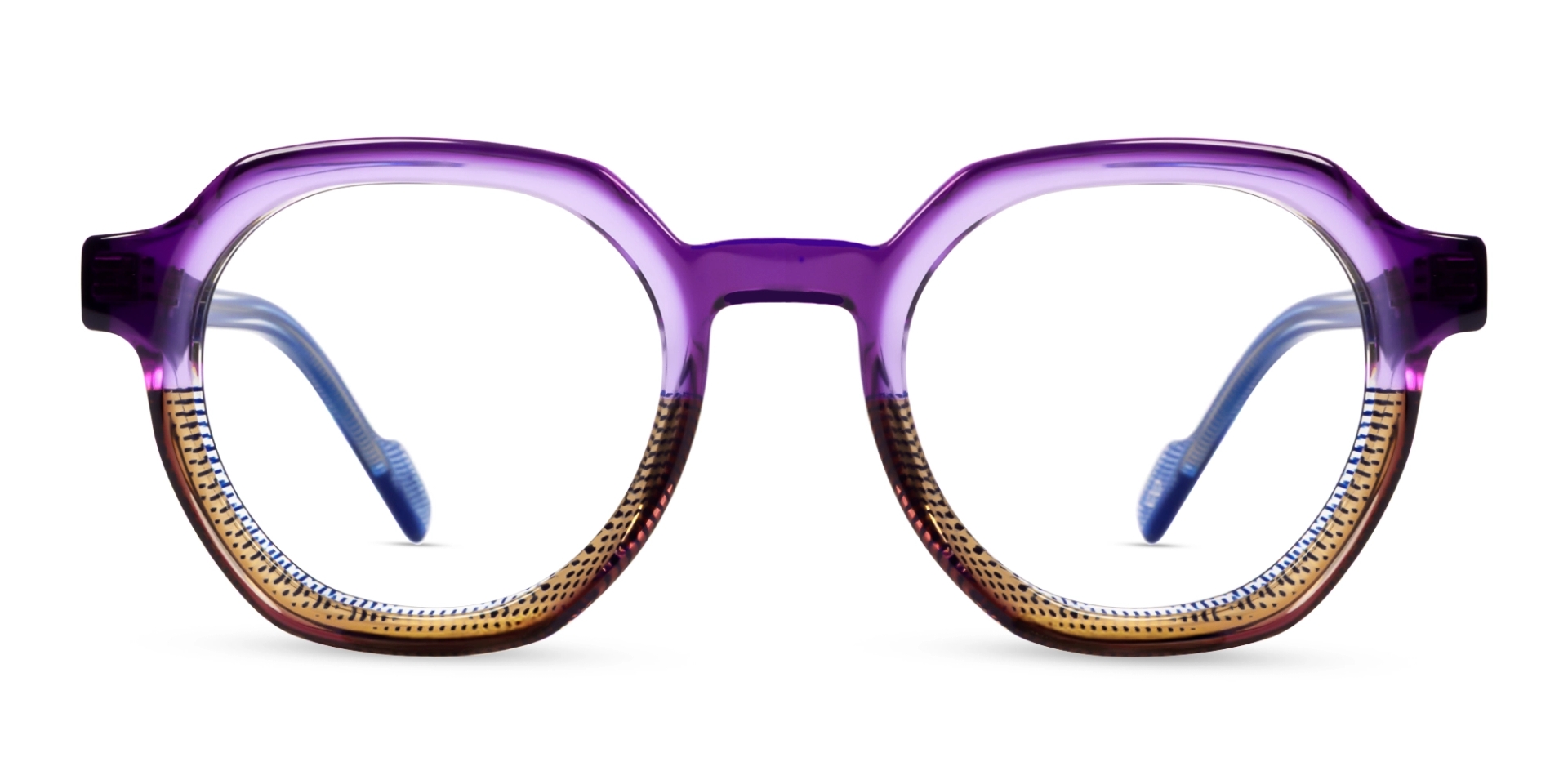 Purple & Brown Maze Geometric Fullrim Glasses Purple & Brown Maze Geometric Fullrim Glasses