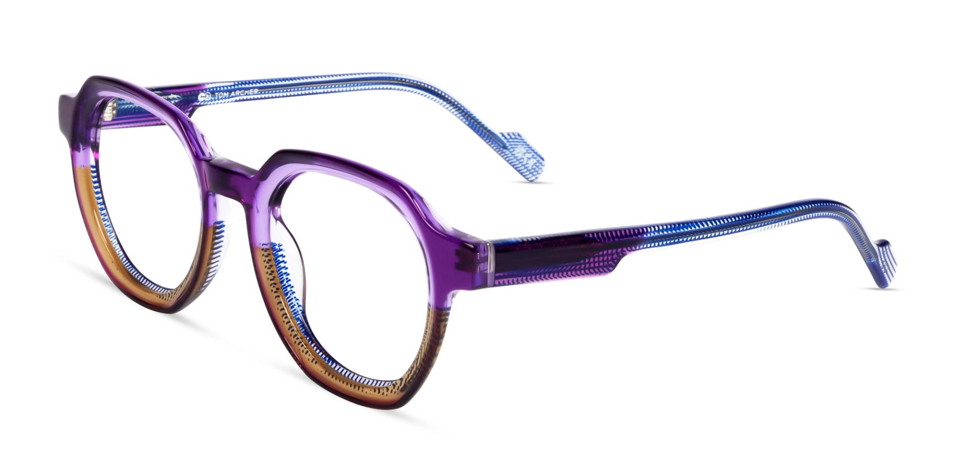 Purple & Brown Maze Geometric Fullrim Glasses
