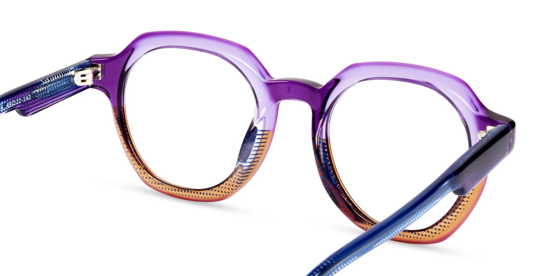 Purple & Brown Maze Geometric Fullrim Glasses