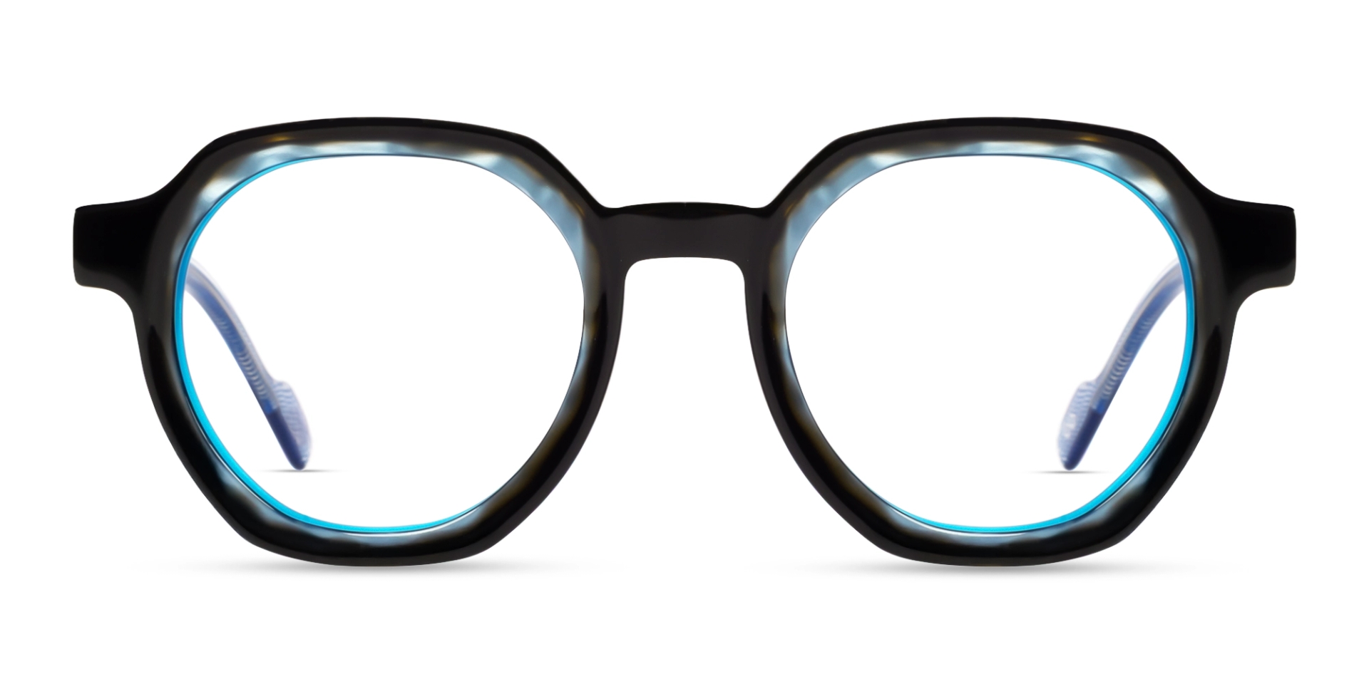 Metallic Black Geometric Fullrim Glasses Metallic Black Geometric Fullrim Glasses