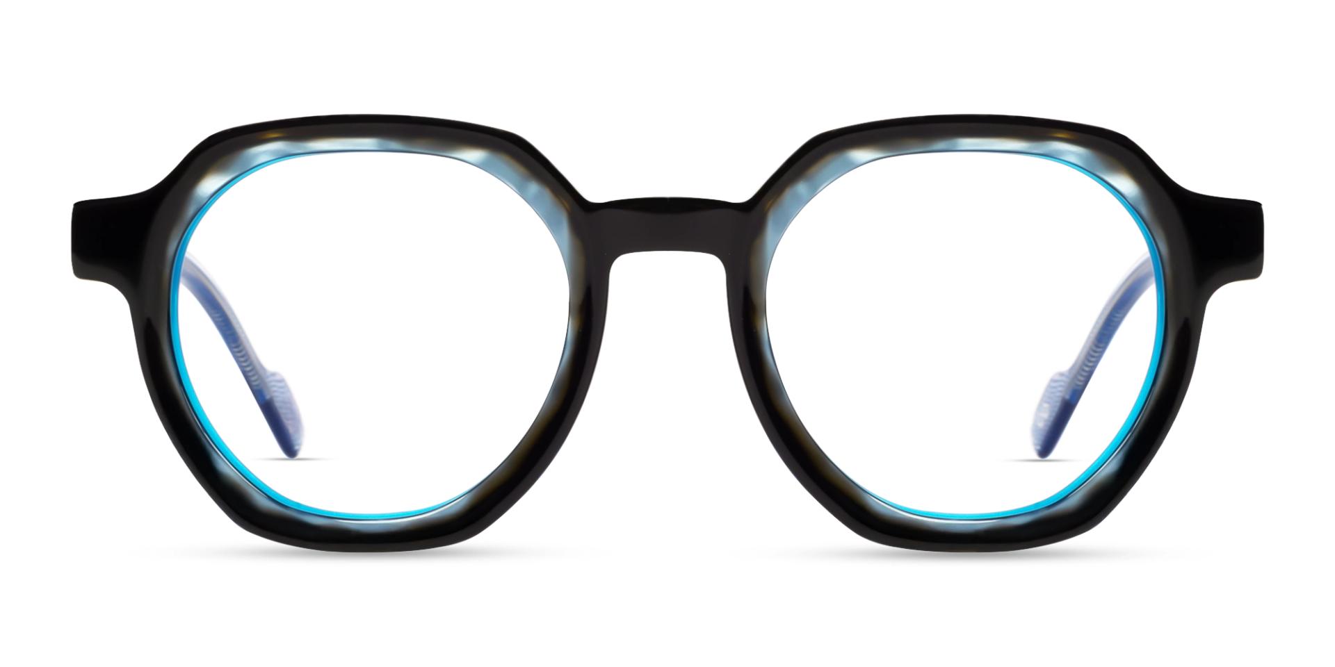Metallic Black Geometric Fullrim Glasses Metallic Black Geometric Fullrim Glasses