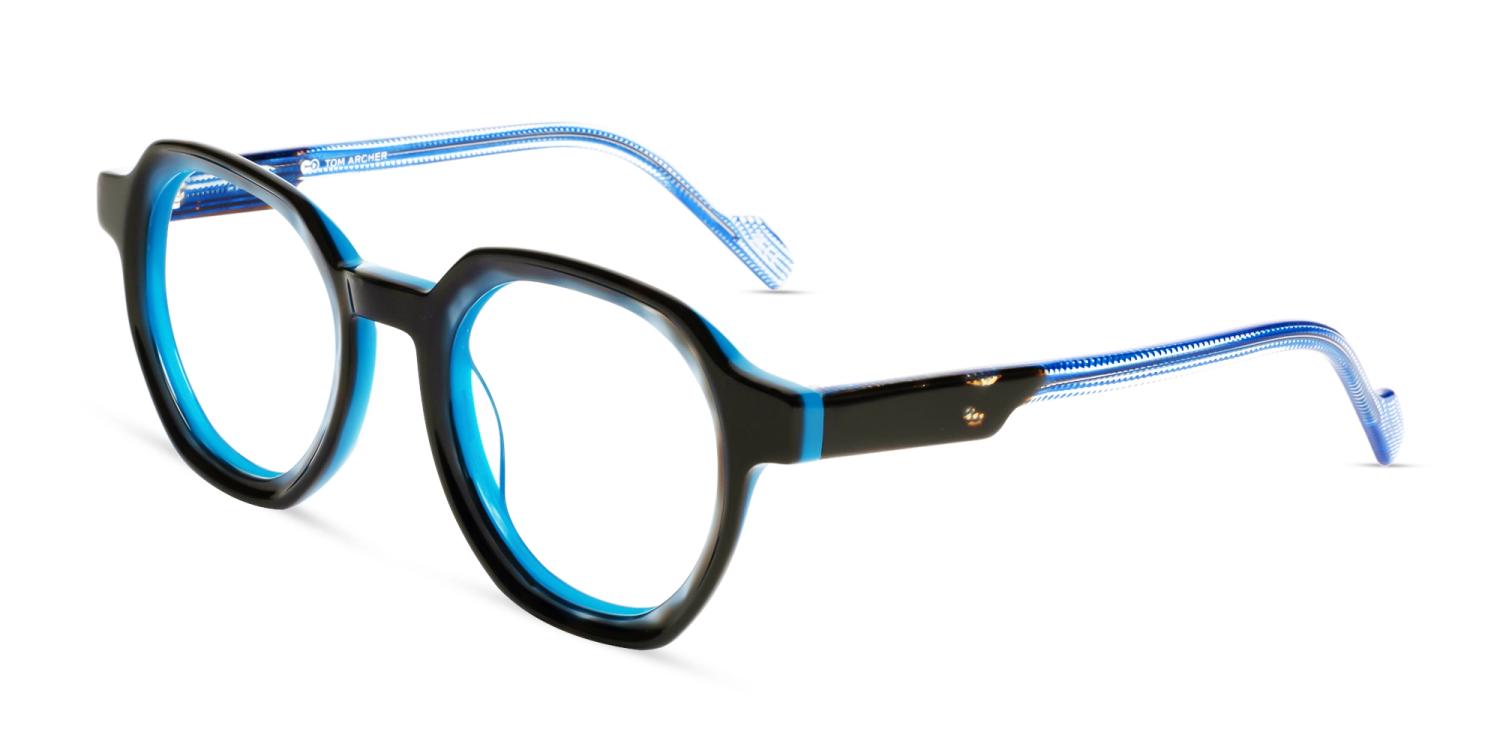 Metallic Black Geometric Fullrim Glasses