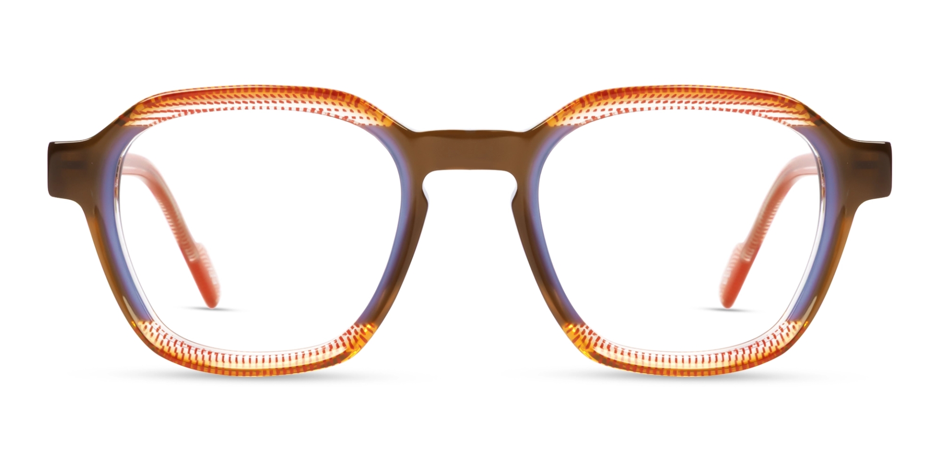 Red Maze & Brown Geometric Fullrim Glasses Red Maze & Brown Geometric Fullrim Glasses