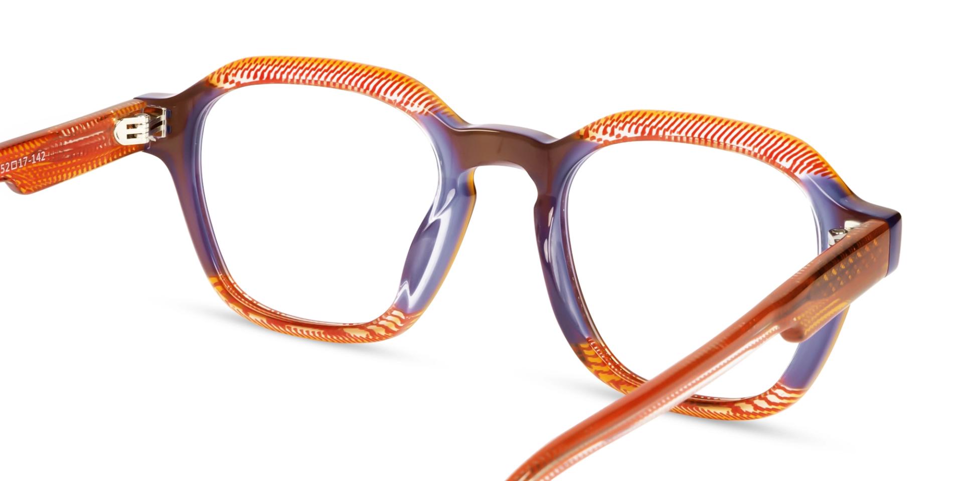 Red Maze & Brown Geometric Fullrim Glasses