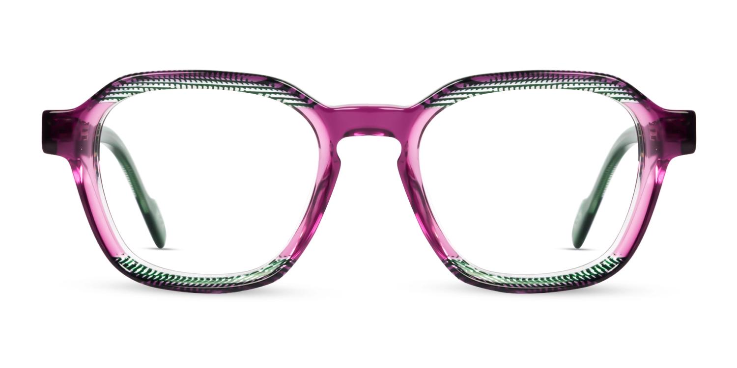 Green Maze & Pink Geometric Fullrim Glasses