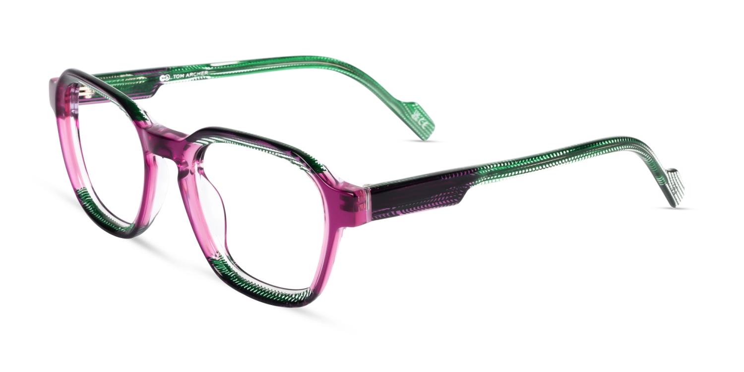 Green Maze & Pink Geometric Fullrim Glasses