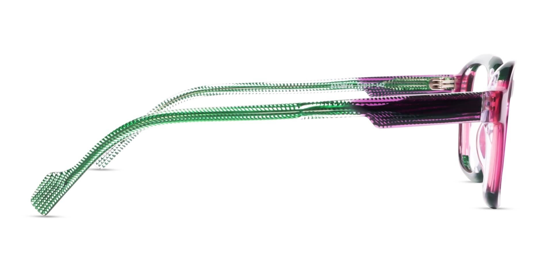 Green Maze & Pink Geometric Fullrim Glasses