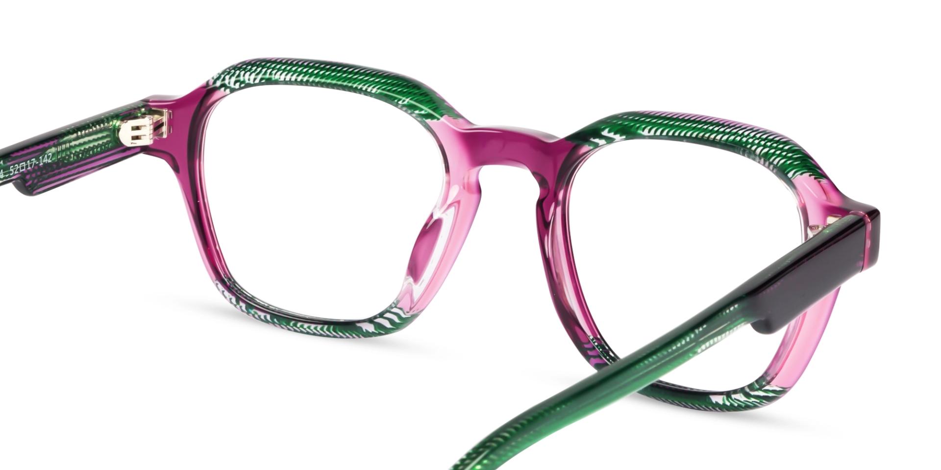 Green Maze & Pink Geometric Fullrim Glasses
