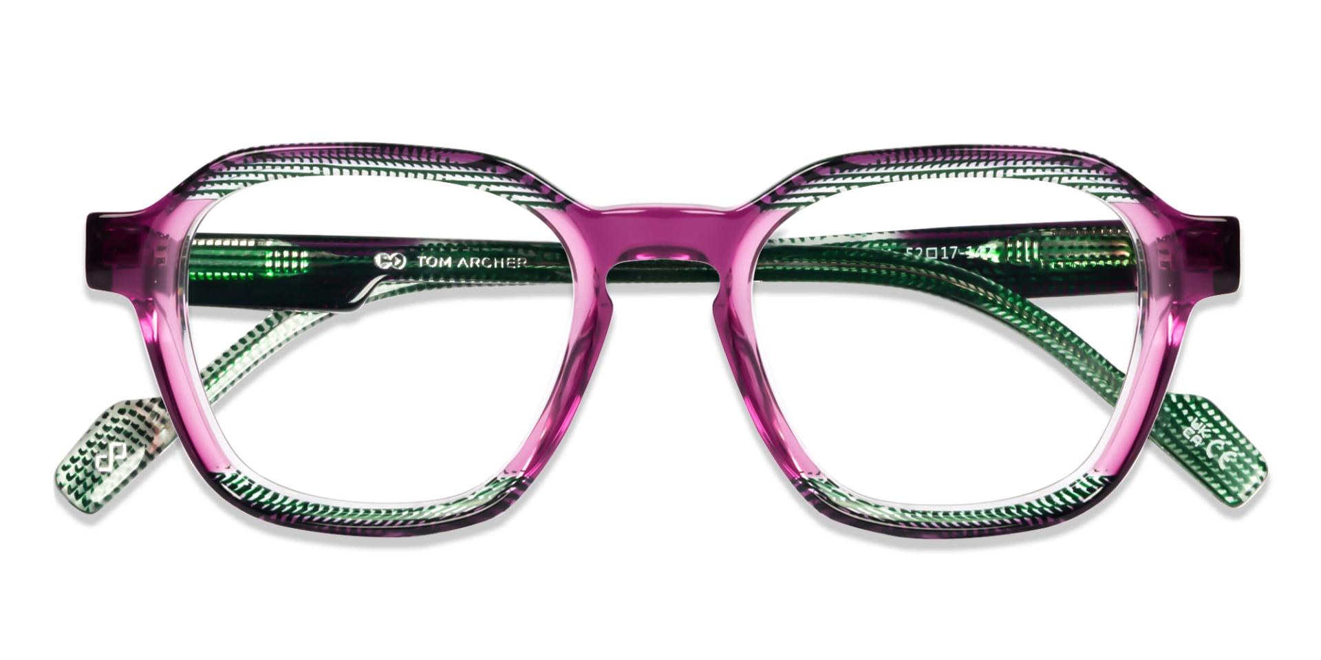 Green Maze & Pink Geometric Fullrim Glasses