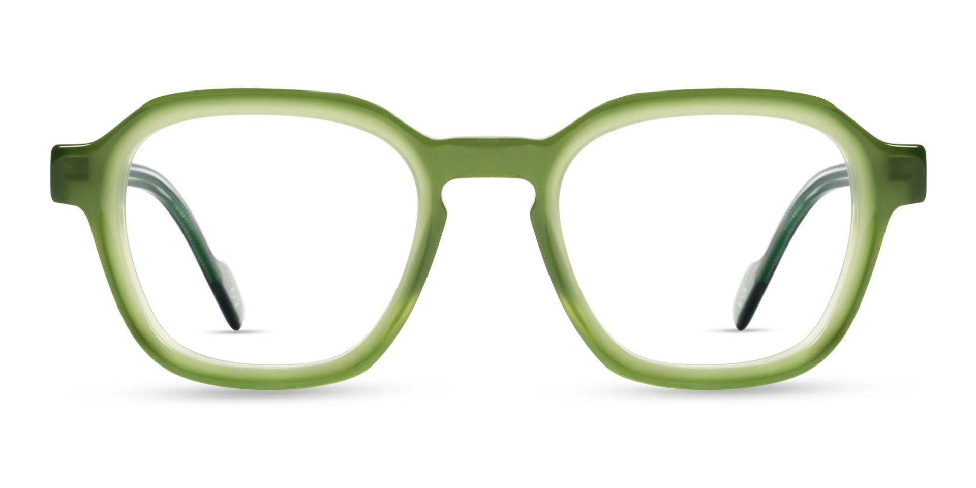 Olive Green Geometric Fullrim Glasses