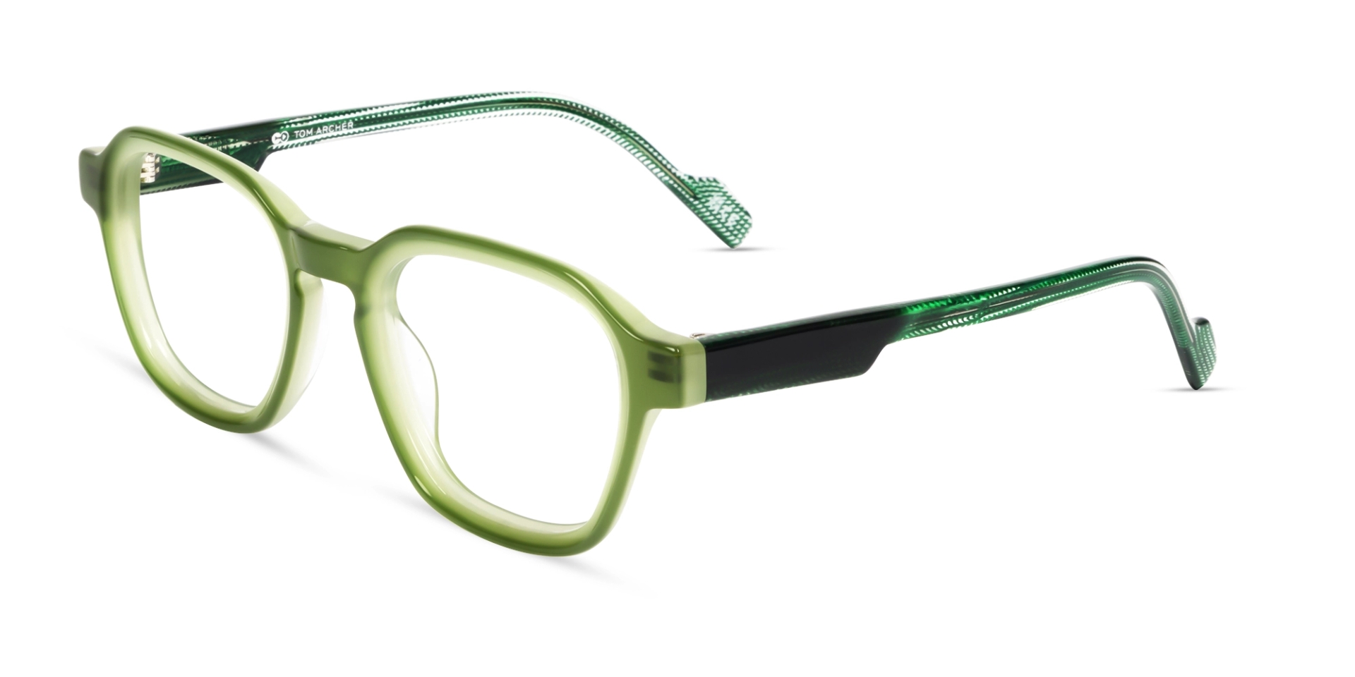 Olive Green Geometric Fullrim Glasses