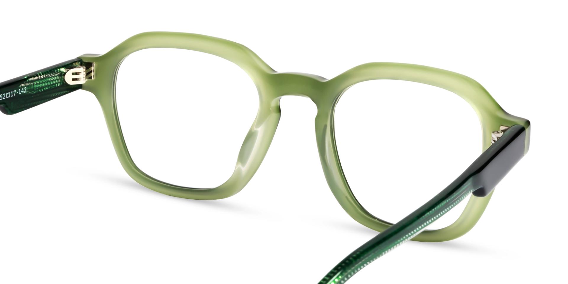 Olive Green Geometric Fullrim Glasses