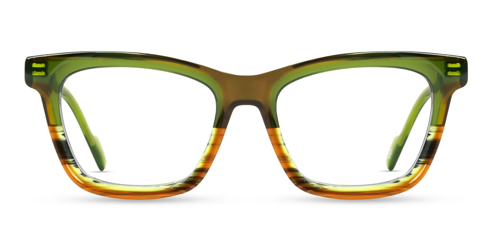 Green & Brown Square Fullrim Acetate Glasses Green & Brown Square Fullrim Acetate Glasses