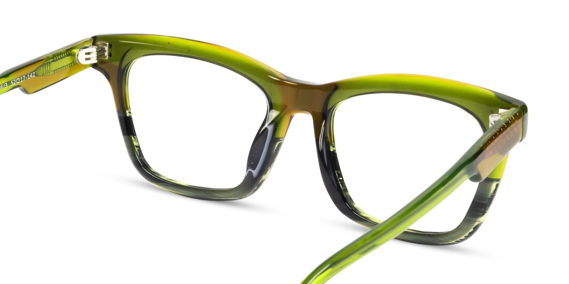 Green & Brown Square Fullrim Acetate Glasses