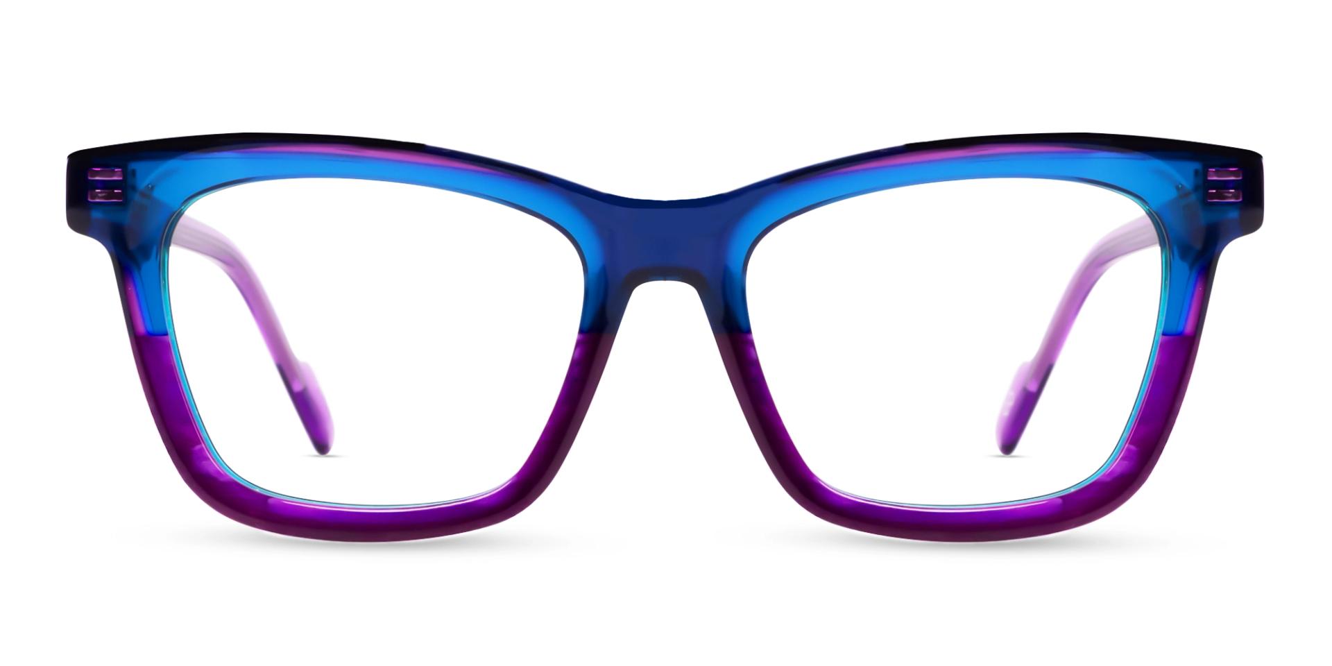 Purple & Blue Square Fullrim Acetate Glasses Purple & Blue Square Fullrim Acetate Glasses