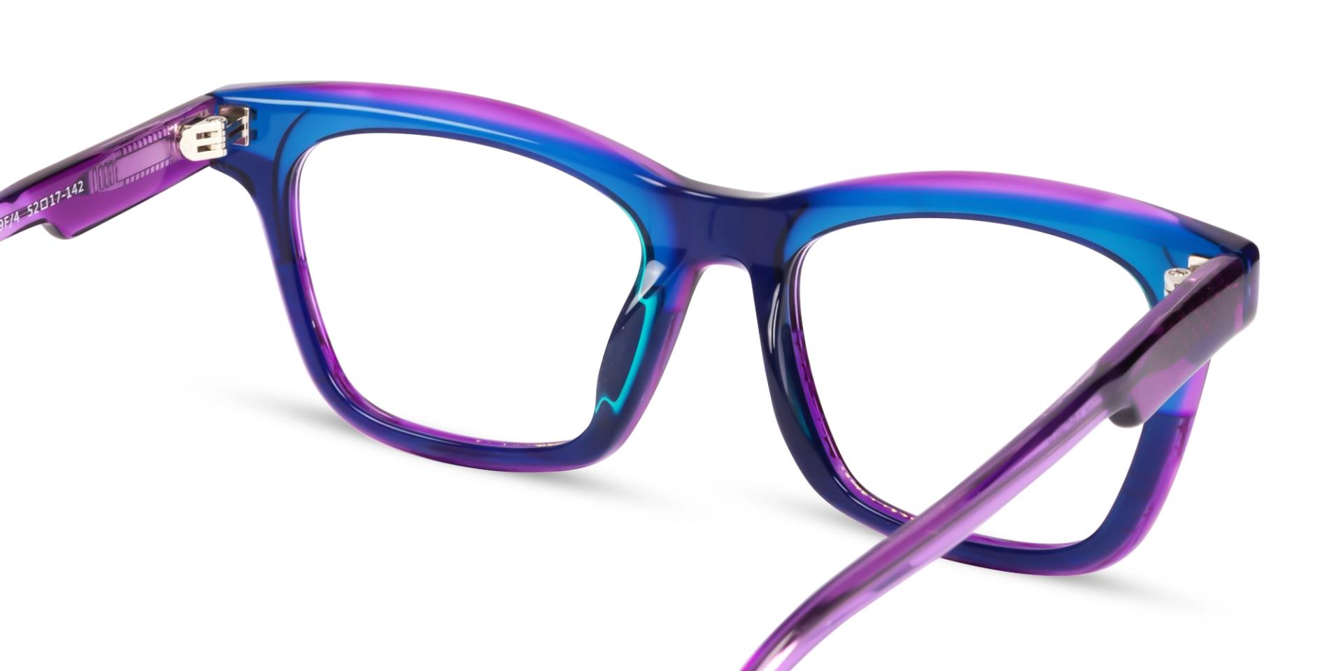Purple & Blue Square Fullrim Acetate Glasses