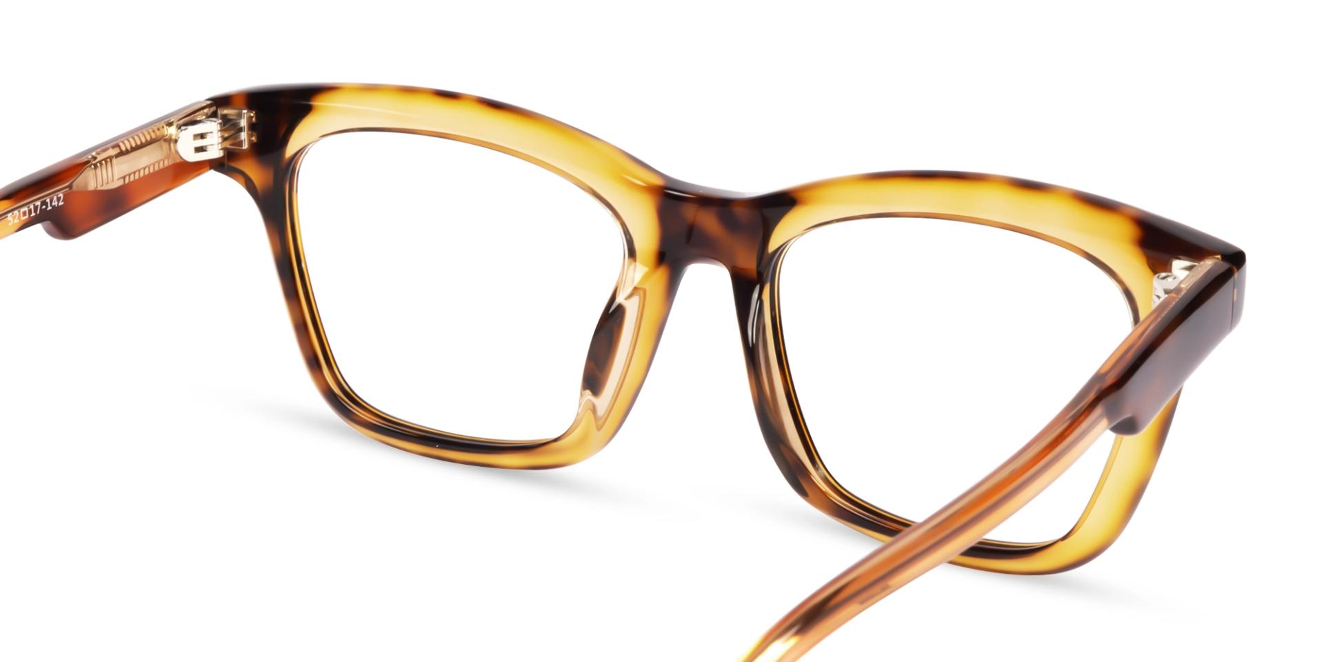 Crystal Tortoise Square Fullrim Acetate Glasses