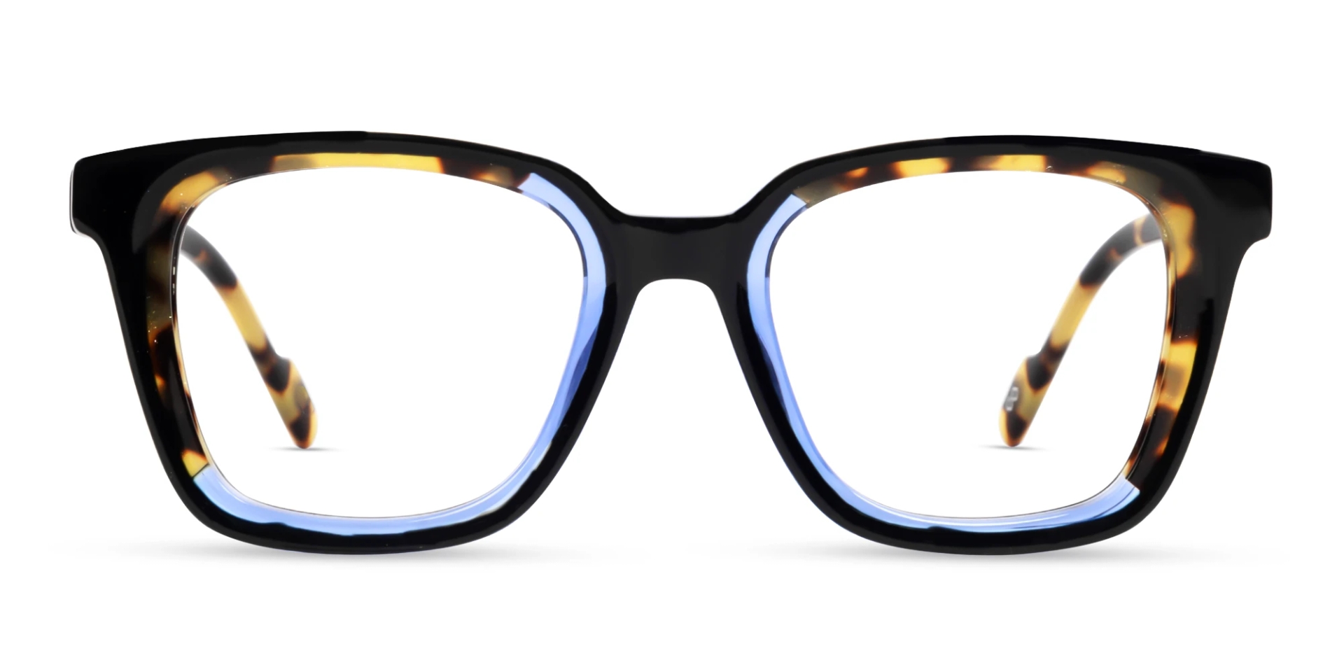 Black & Tortoise Square Fullrim Acetate Glasses